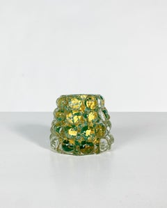 Ercole Barovier Lenti Vase Barovier & Toso Italy 1940s Gold Leaf Green Murano