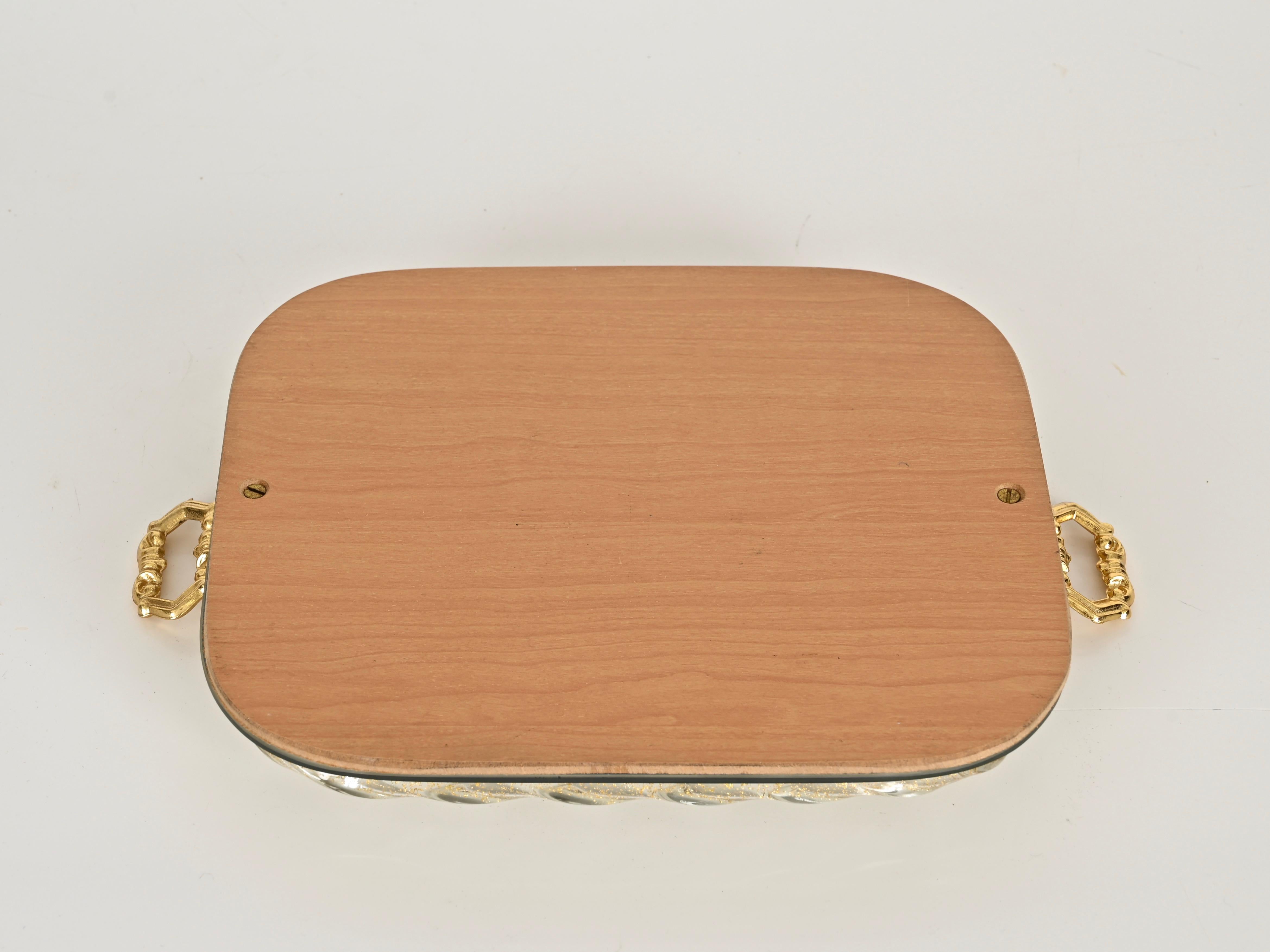 Ercole Barovier Mirror-Engraved Murano Glass Italian Serving Tray, 1940s For Sale 7
