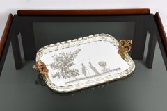 Ercole Barovier Mirror-Engraved Murano Glass Italian Serving Tray, 1940s