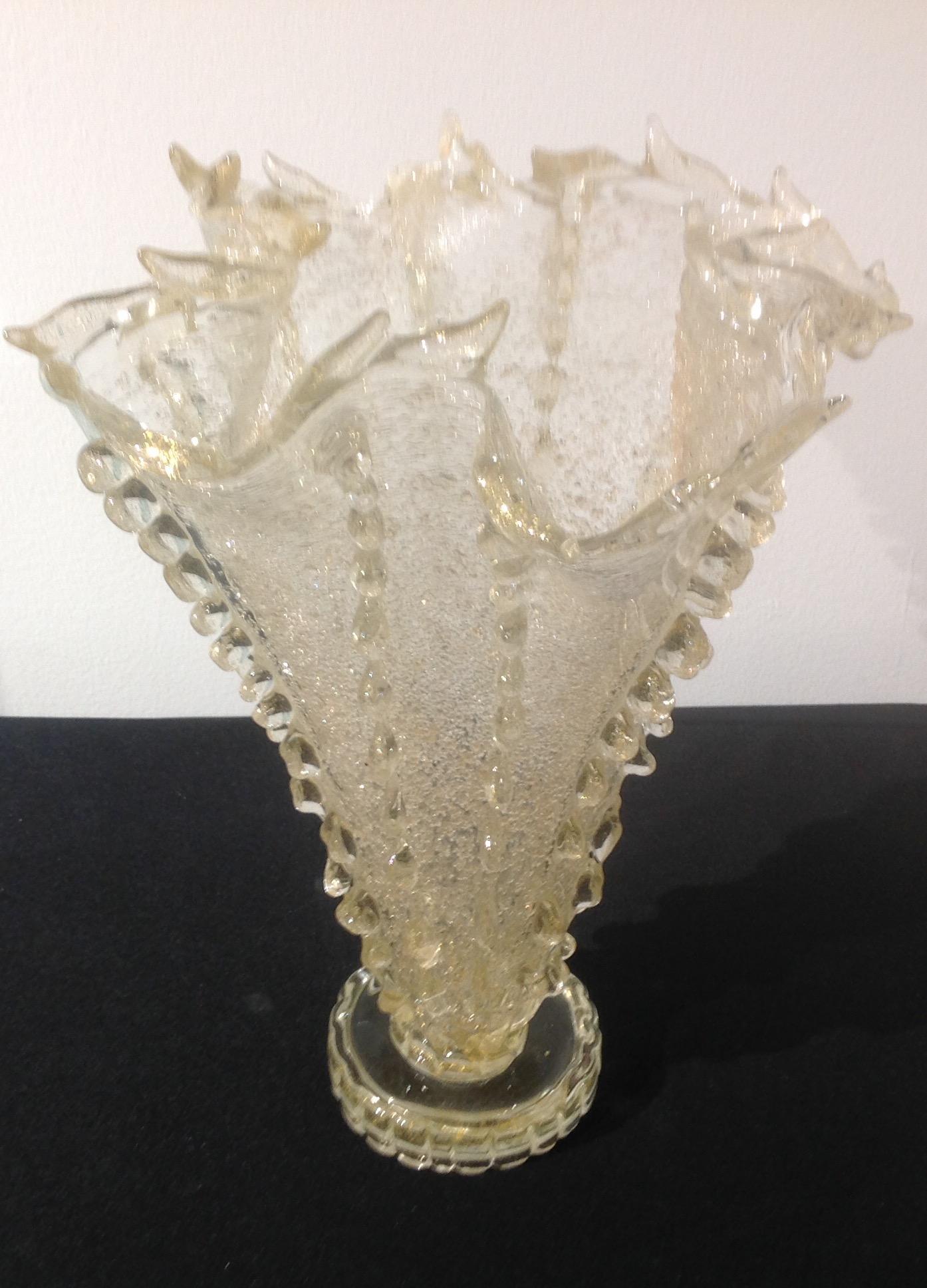 Ercole Barovier Monumental Murano Medusa vase for Ferro Toso Barovier For Sale 5