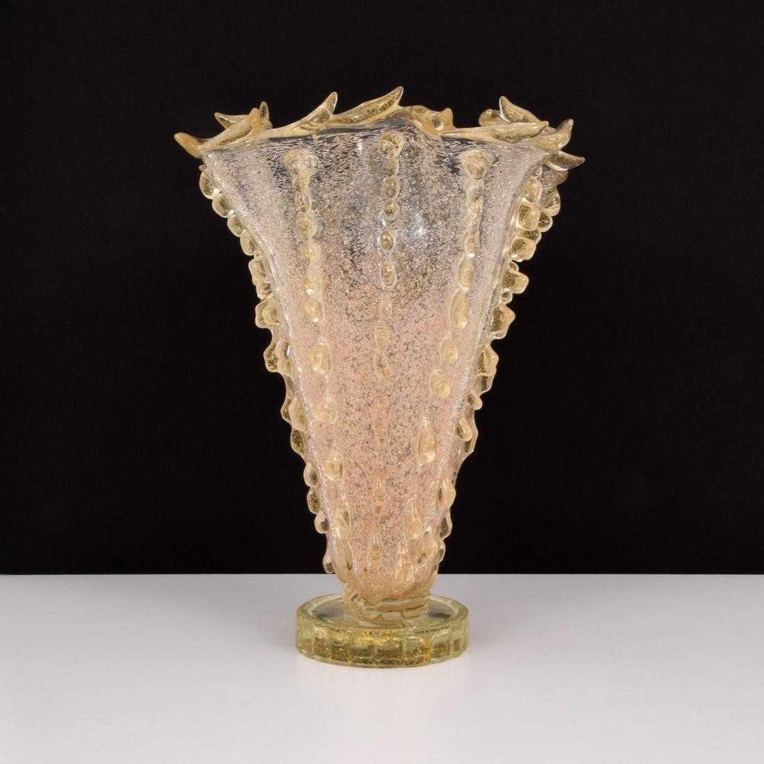 Art Deco Ercole Barovier Monumental Murano Medusa vase for Ferro Toso Barovier For Sale