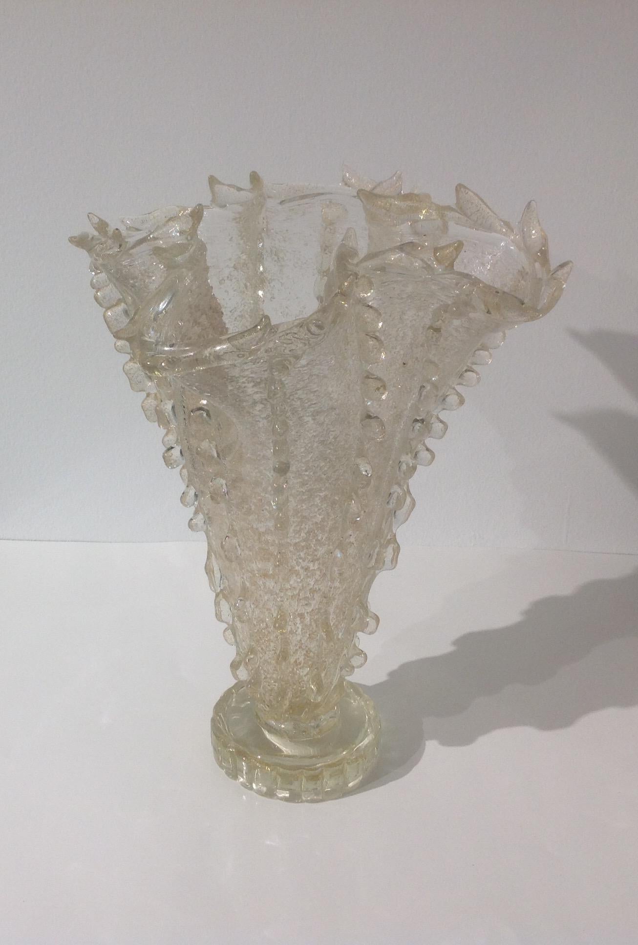 Blown Glass Ercole Barovier Monumental Murano Medusa vase for Ferro Toso Barovier For Sale