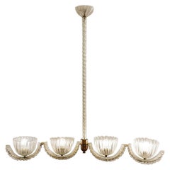 Ercole Barovier Murano 4 Arms Light, 1930s