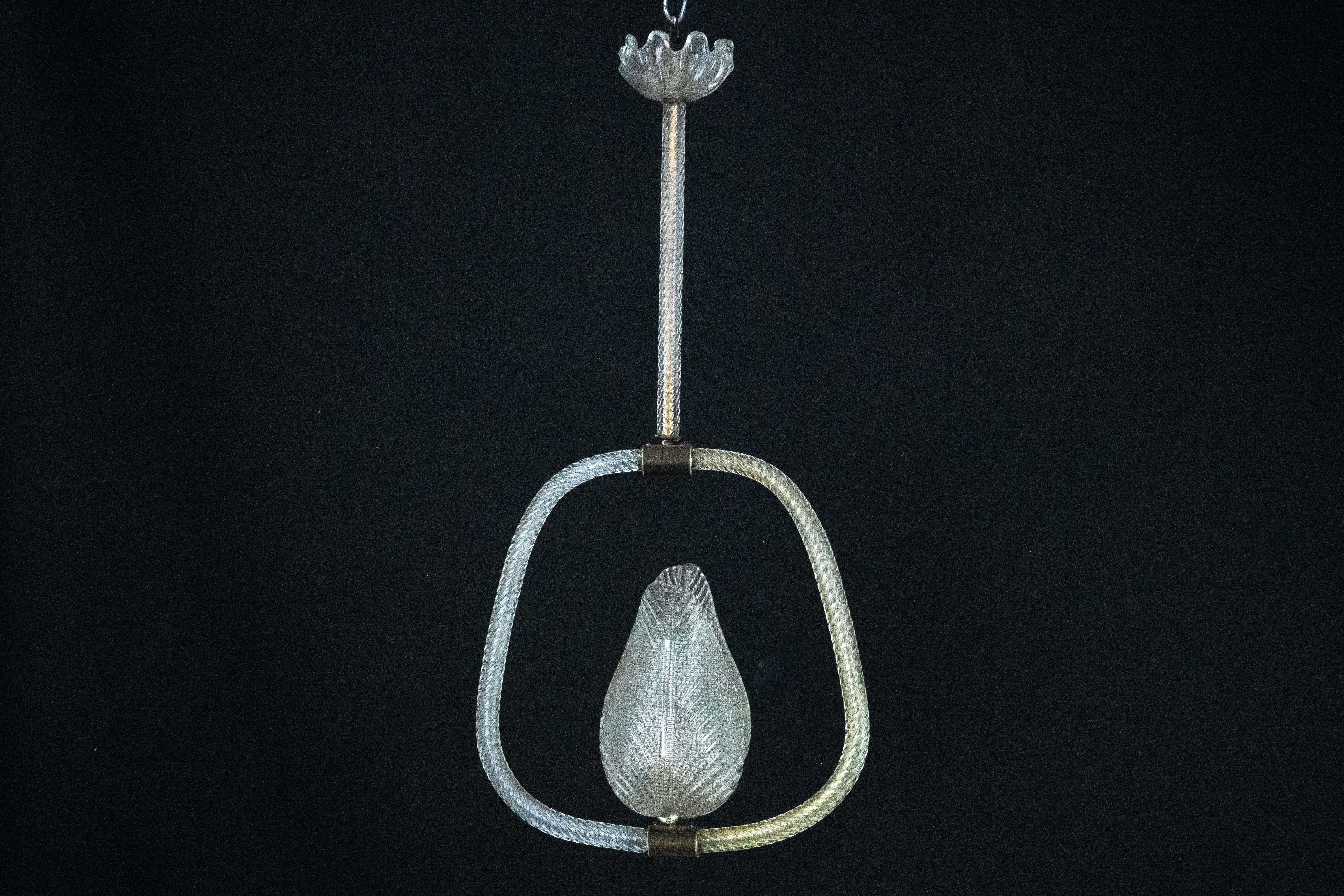 Lámpara de cristal de Murano Ercole Barovier. Italia años 40 en venta 5