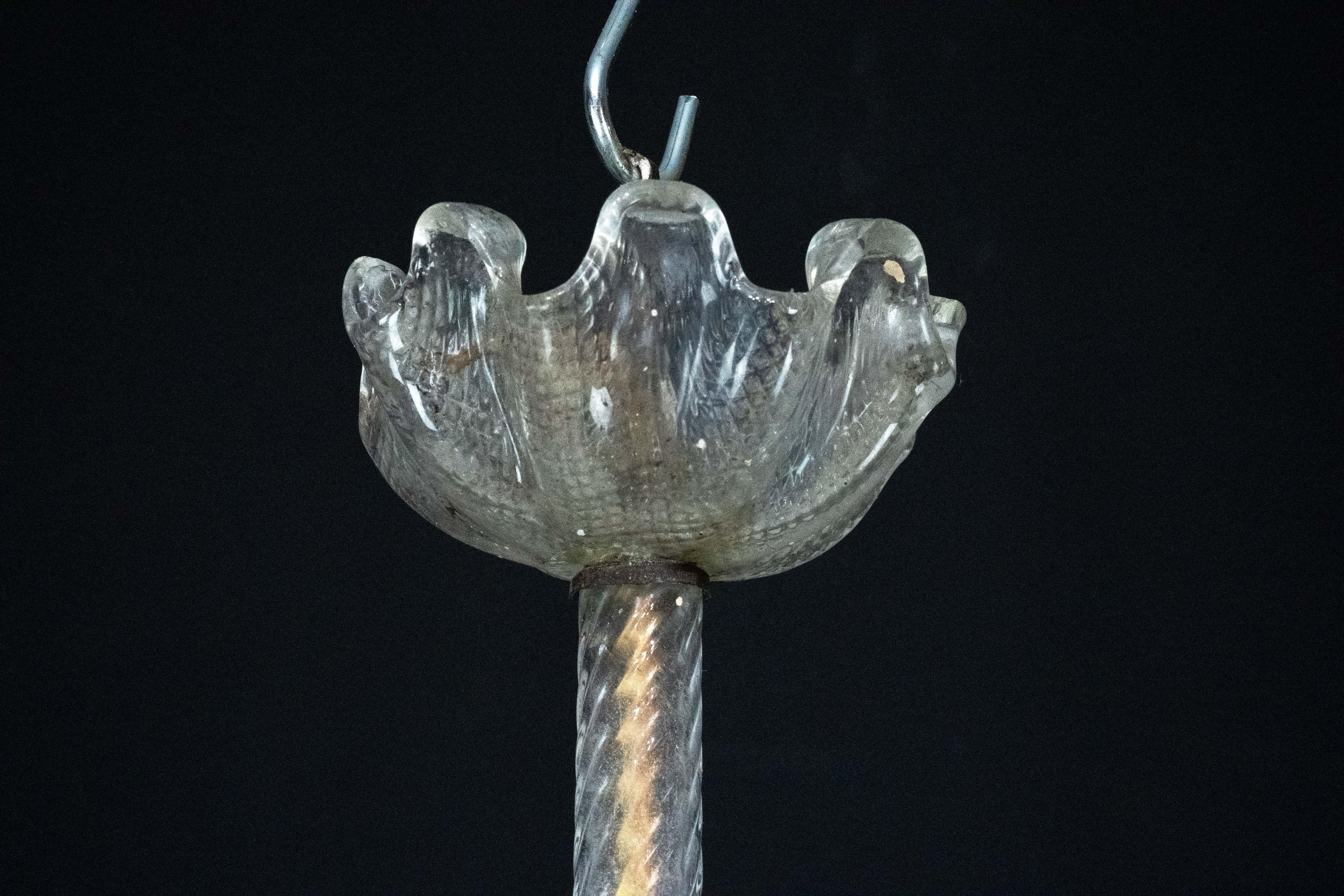 Lámpara de cristal de Murano Ercole Barovier. Italia años 40 en Bueno estado para la venta en Catania, CT