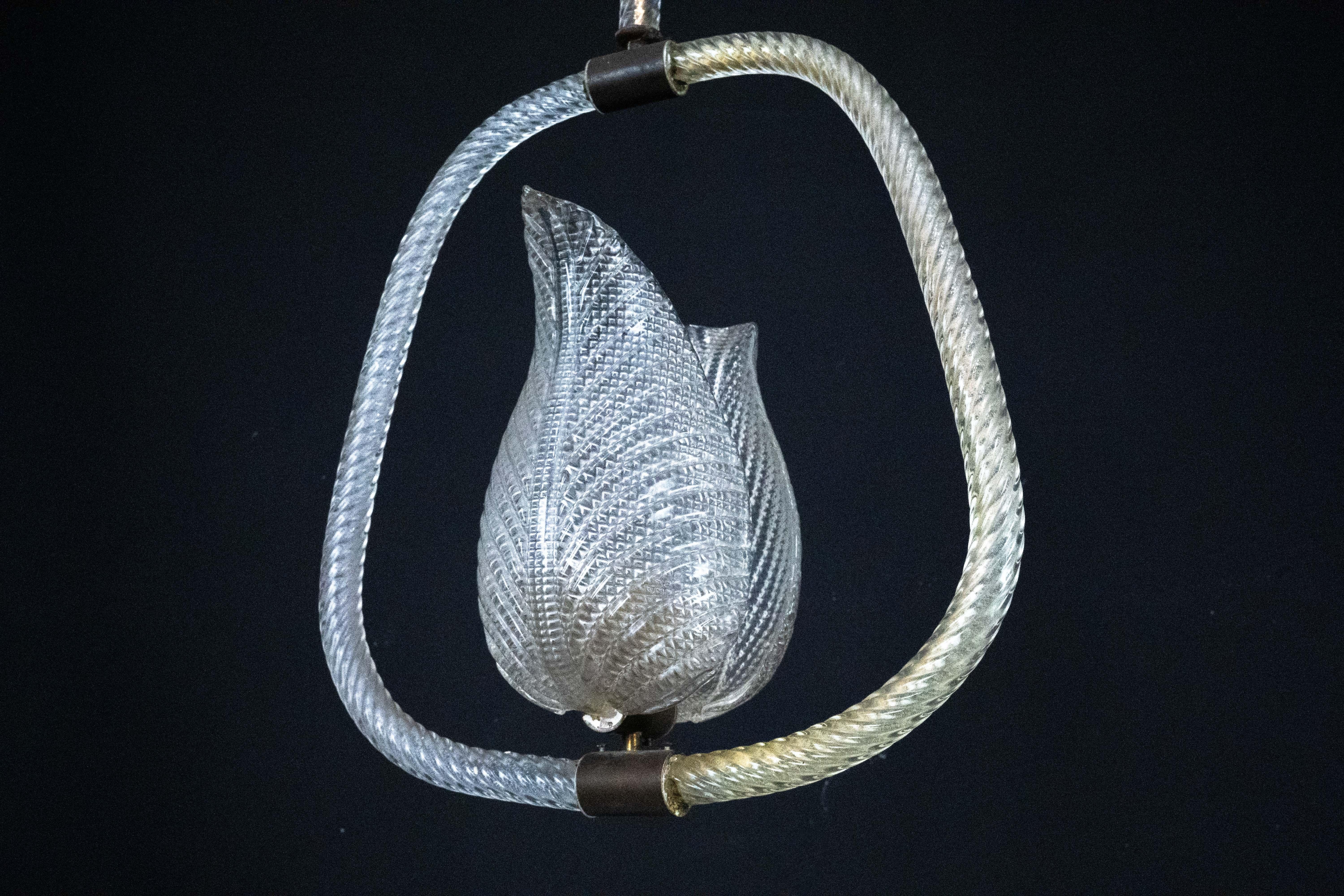 Lámpara de cristal de Murano Ercole Barovier. Italia años 40 siglo XX en venta