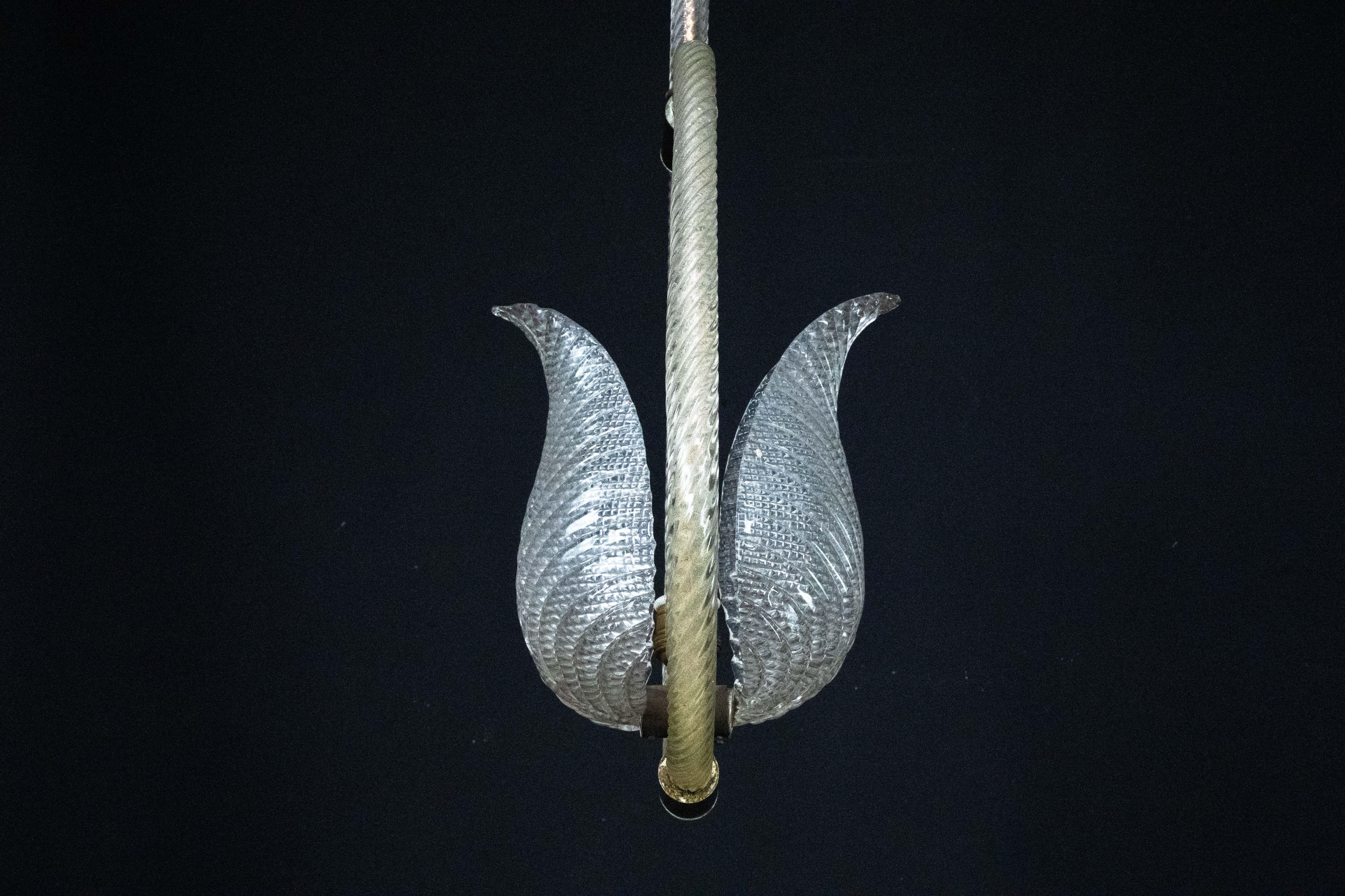 Lámpara de cristal de Murano Ercole Barovier. Italia años 40 en venta 1