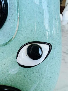 Ercole Barovier Murano glass 'Eugenio" circa 1951 face tricolor vase.