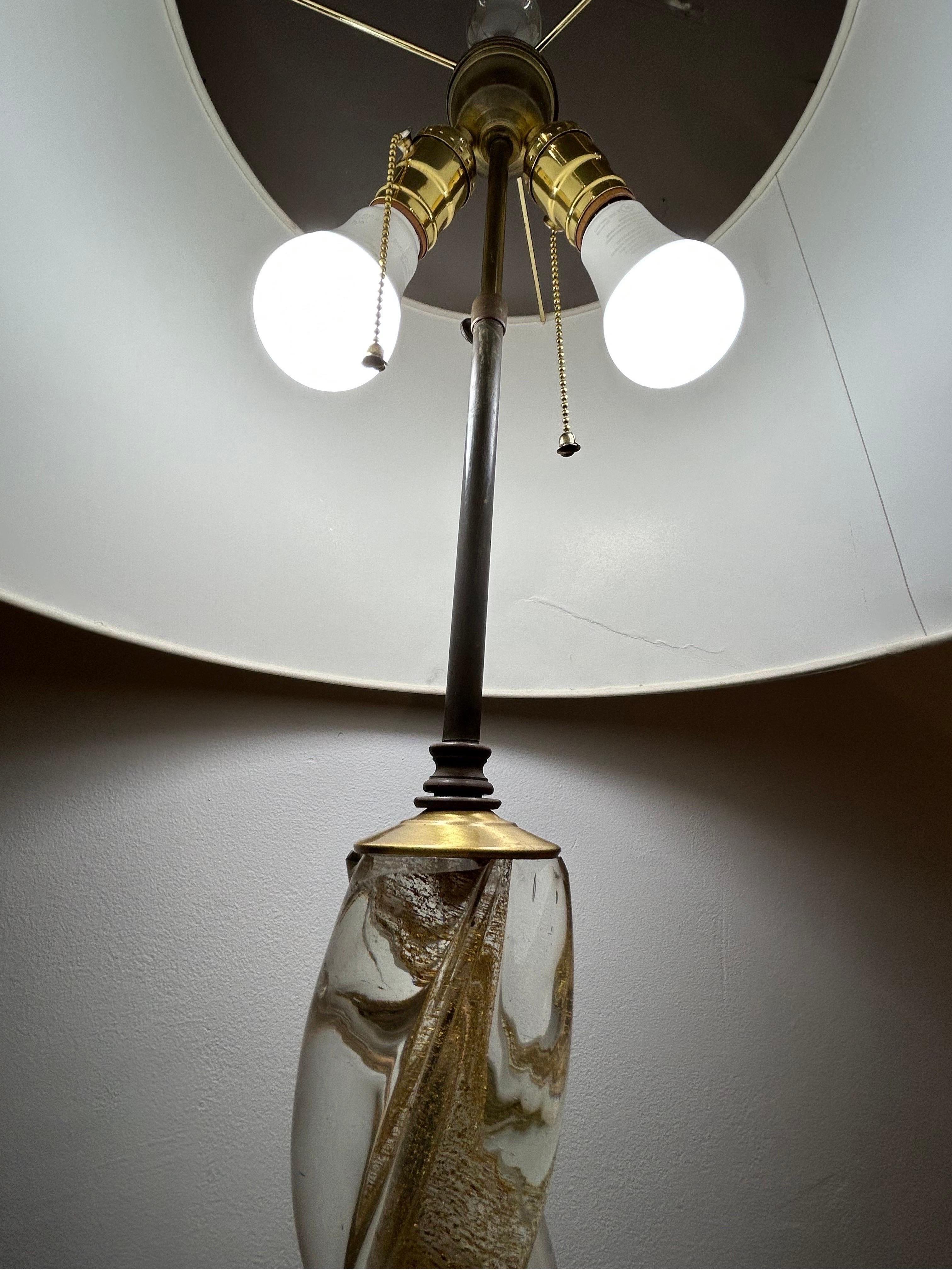 Ercole Barovier Murano Lenti base lamp.  For Sale 1