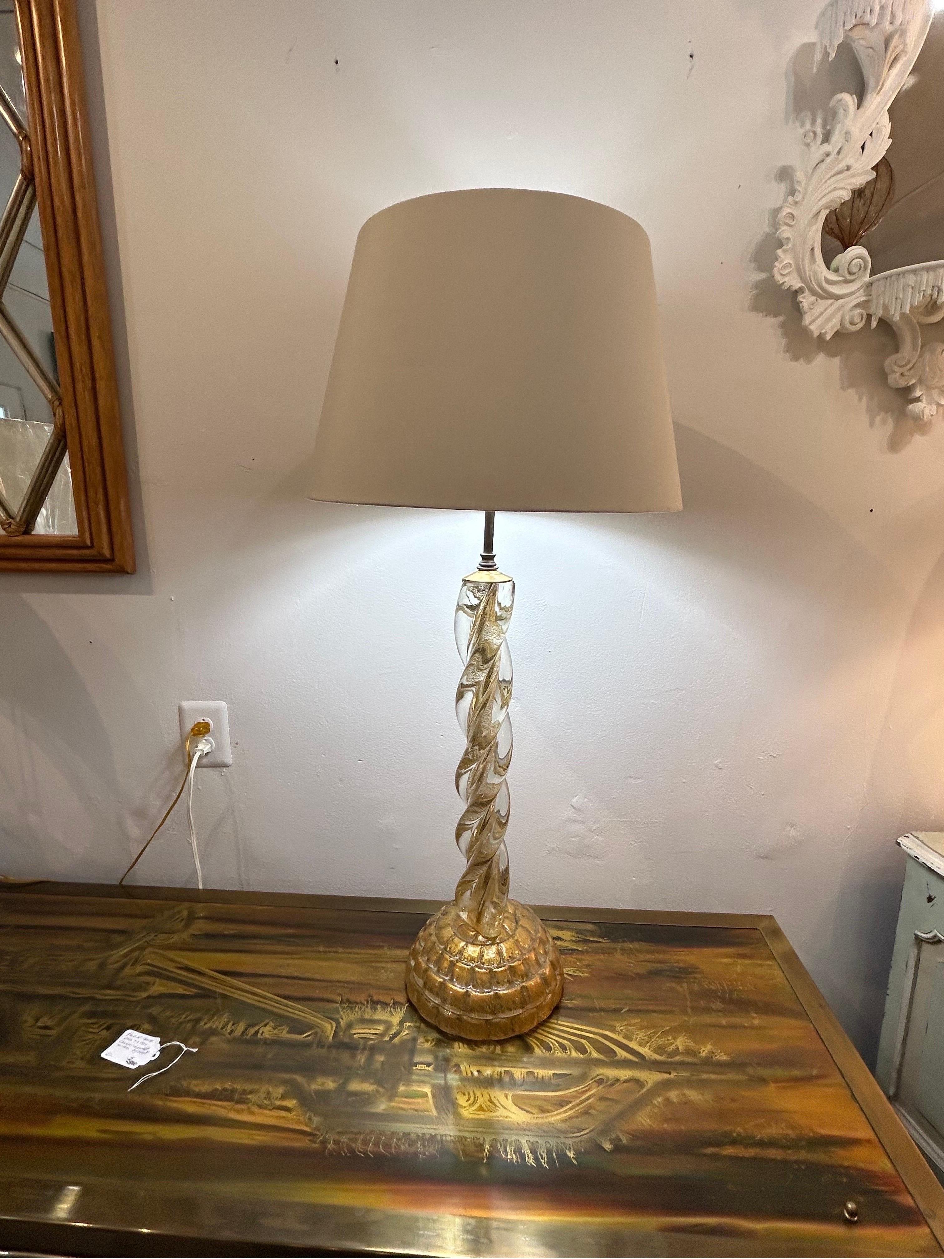 Ercole Barovier Murano Lenti base lamp.  For Sale 3