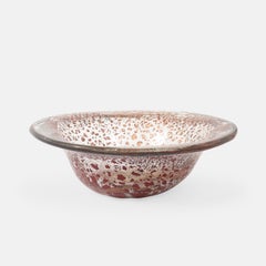 Ercole Barovier Large Porpora Glass Bowl with Gold Inclusions, Italy, 1960s