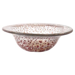 Ercole Barovier Large Porpora Glass Bowl with Gold Inclusions, Italy, 1960s