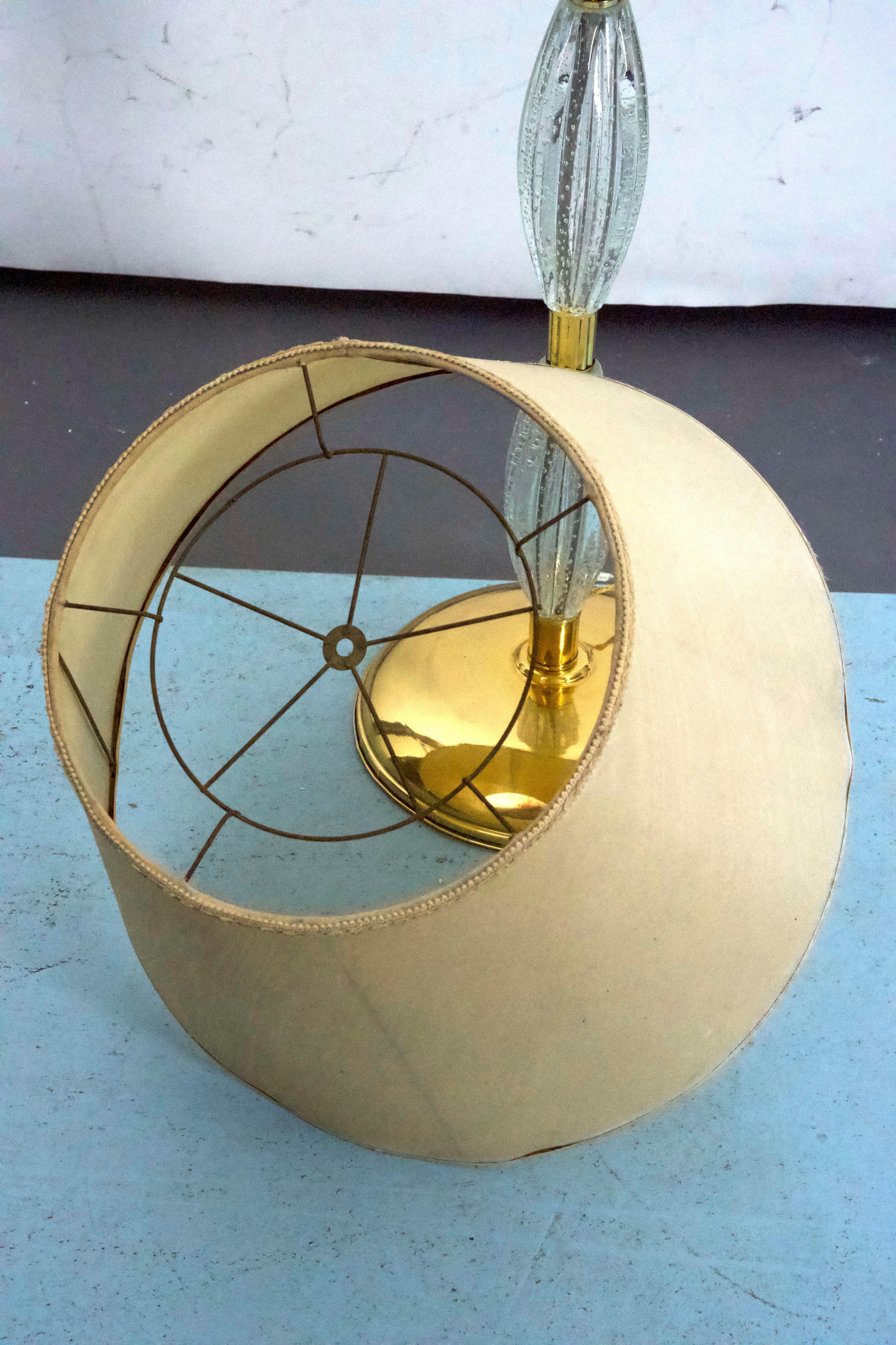 Ercole Barovier, rare lampadaire Bullicante en verre de Murano et laiton. Italie années 1940 en vente 7