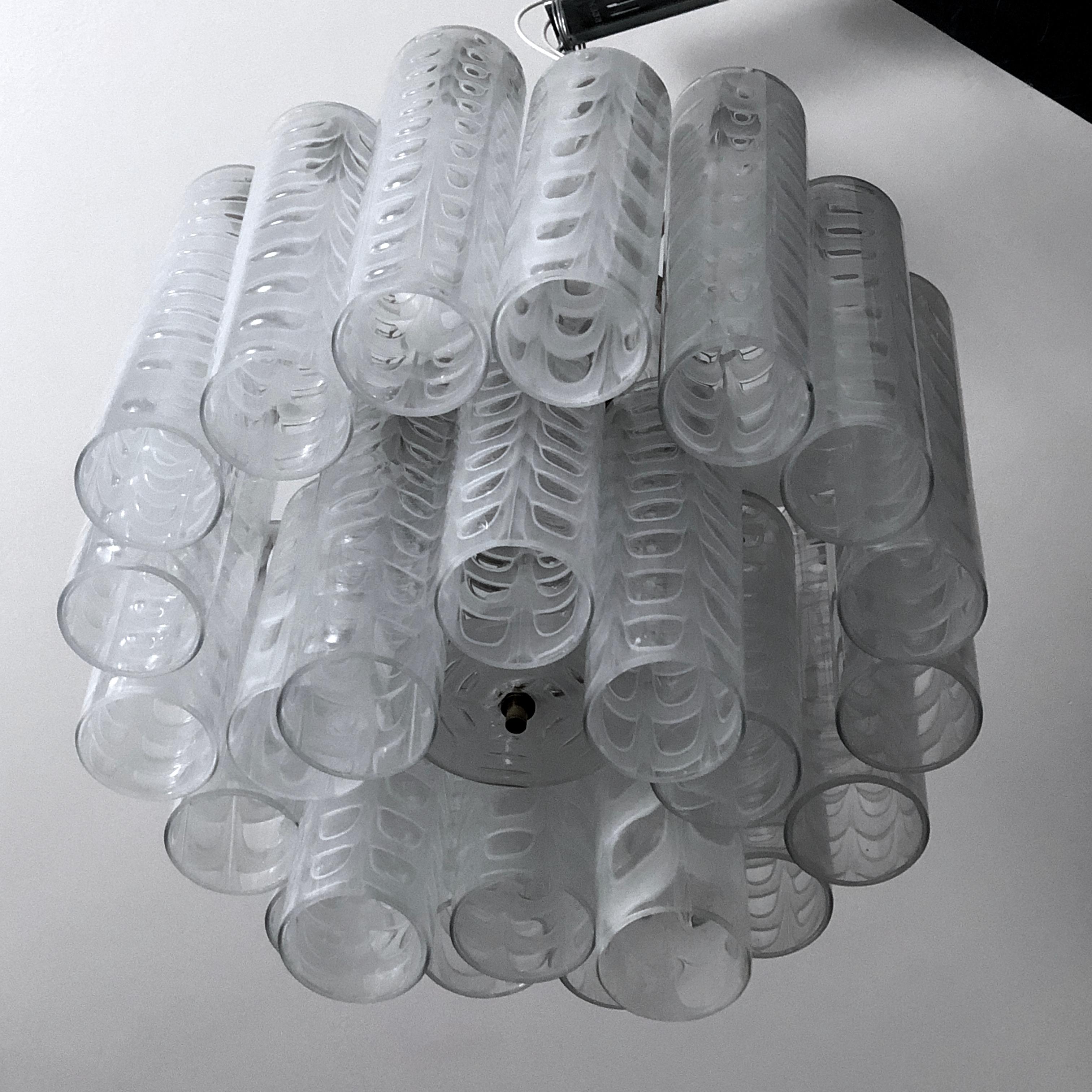 Seltener „Graffito“-Kronleuchter aus Muranoglas von Ercole Barovier, Italien, 1960er Jahre (20. Jahrhundert) im Angebot