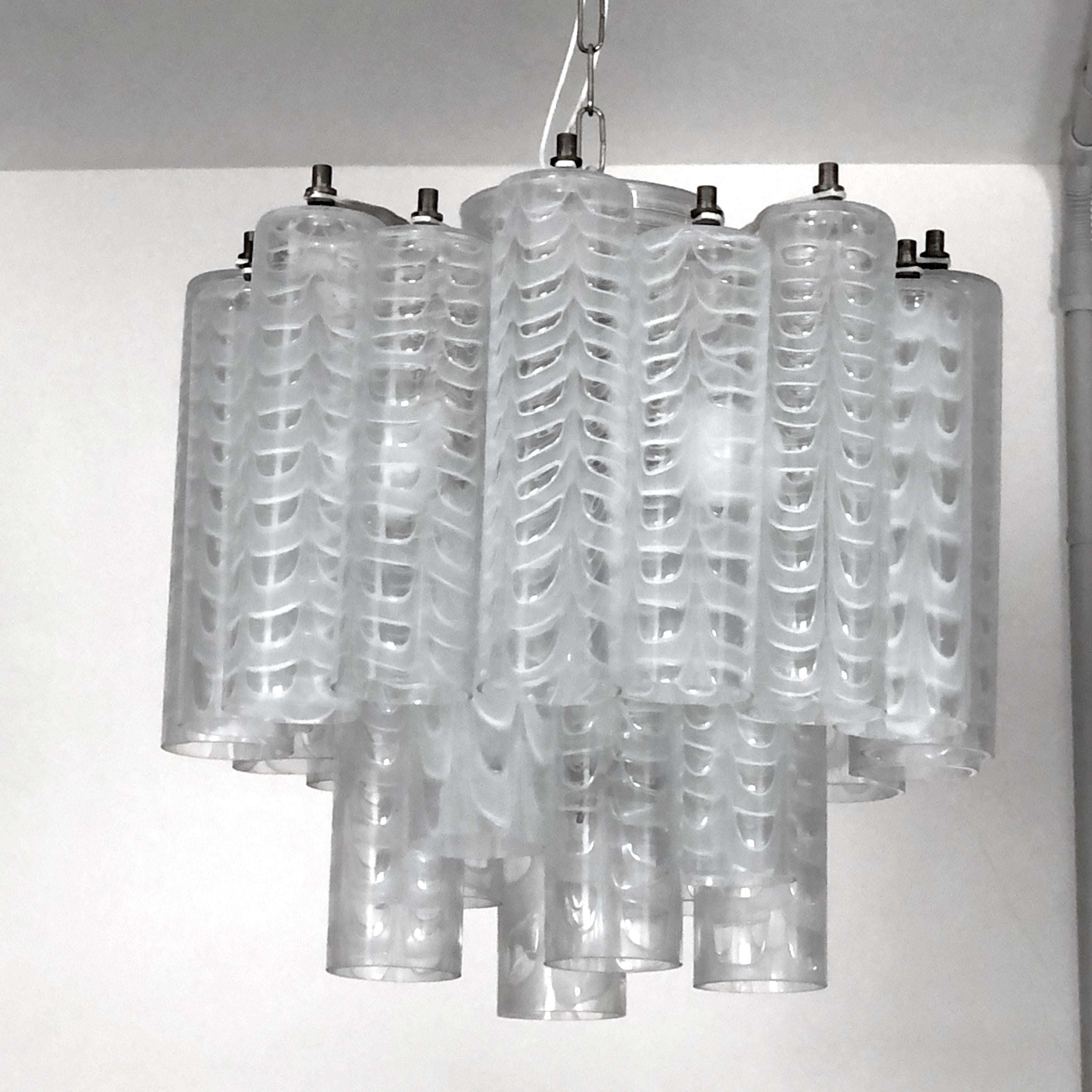 Seltener „Graffito“-Kronleuchter aus Muranoglas von Ercole Barovier, Italien, 1960er Jahre im Angebot 2