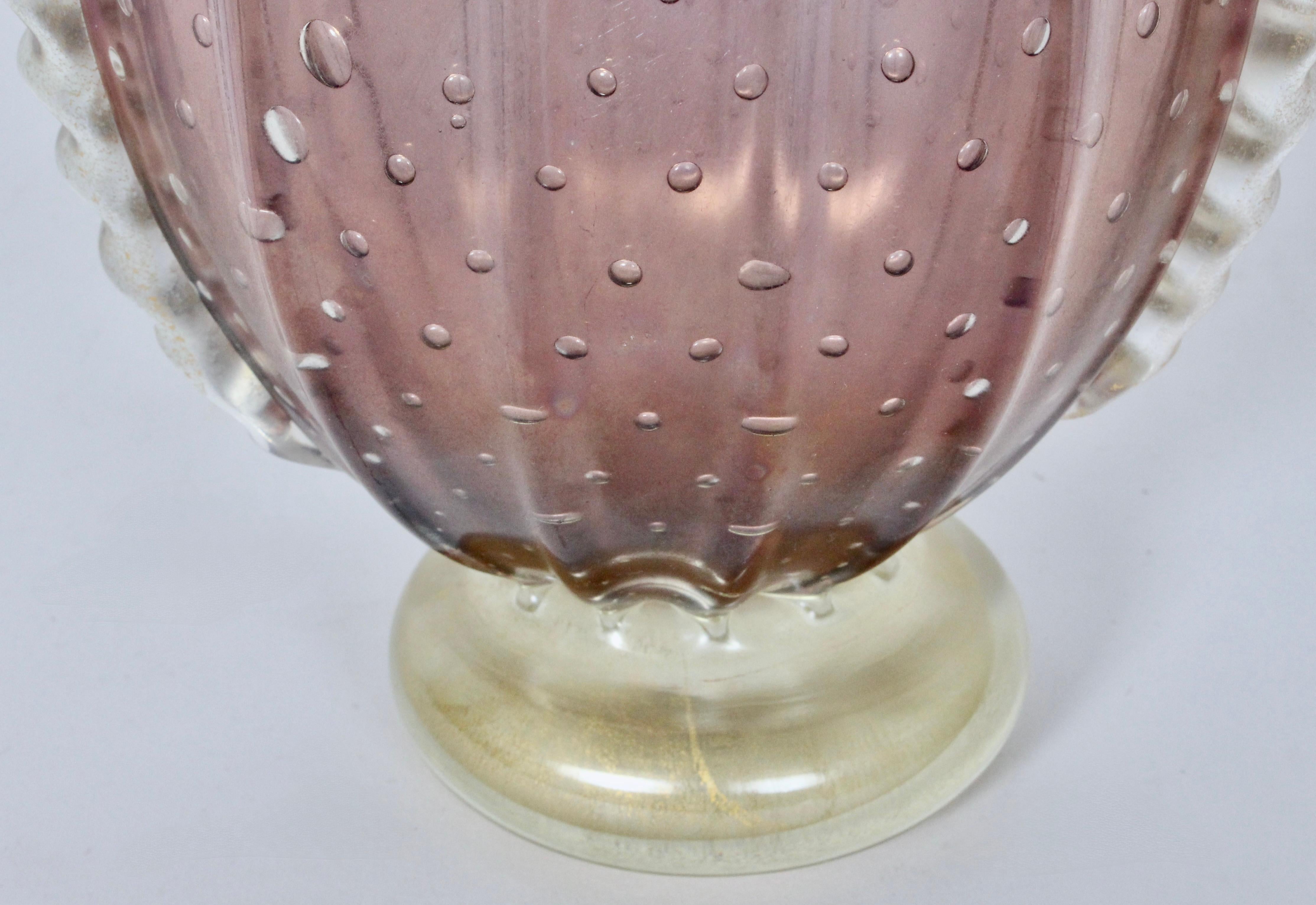 Vaso di Murano di Ercole Barovier a coste color malva iridescente, CIRCA 1950 in vendita 8