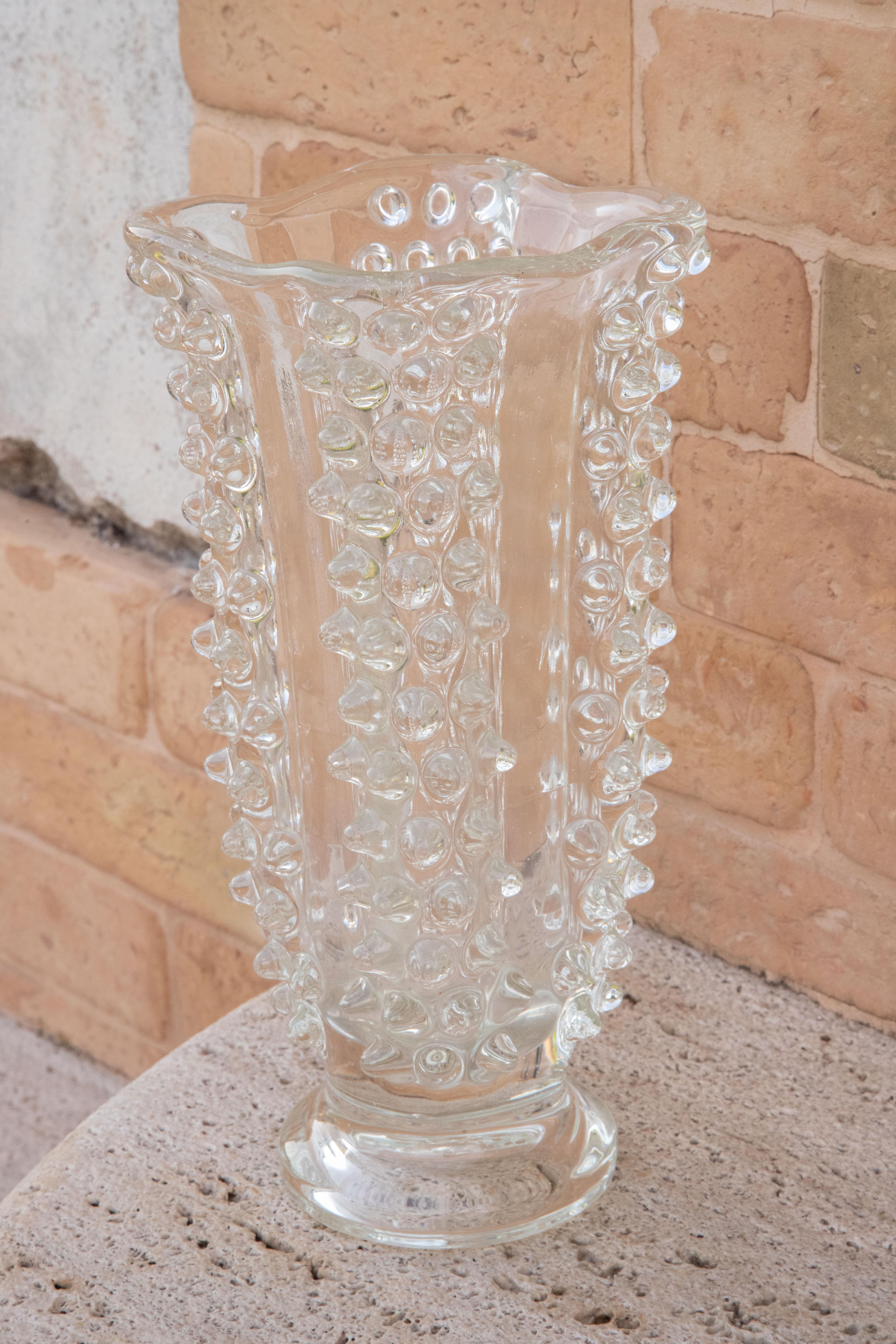 Mid-20th Century Ercole Barovier Rostrato Murano Glass Italian Vase for Barovier & Toso, 1940s For Sale
