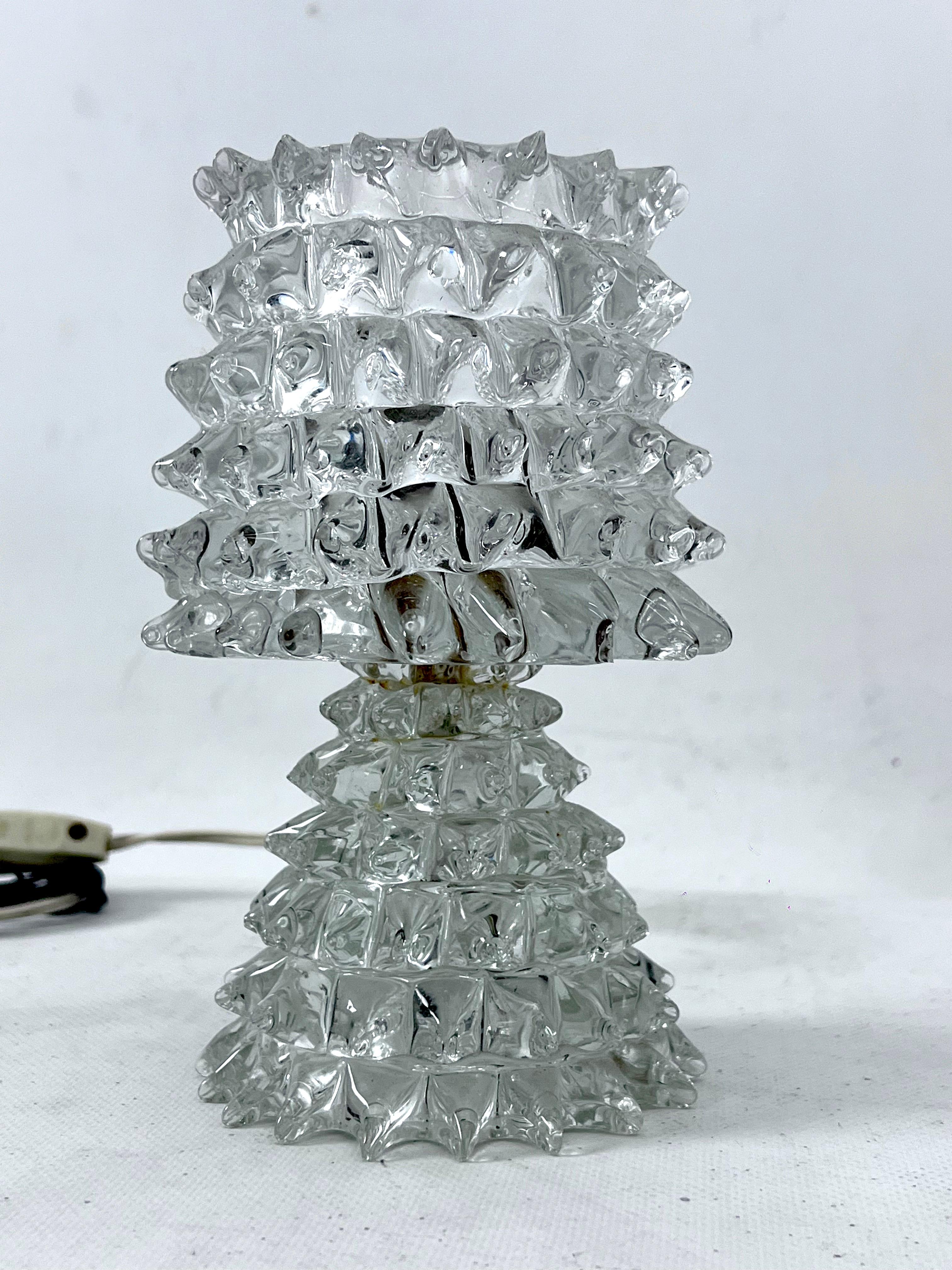 Ercole Barovier, Lampada da tavolo in vetro di Murano Rostrato. Italia anni '30 1