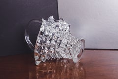 Ercole Barovier Rostrato Murano Italian Glass Basket Centerpiece Vase, 1940s