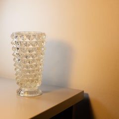 Ercole Barovier Rostrato Murano Italian Glass Vase for Barovier & Toso, 1940s