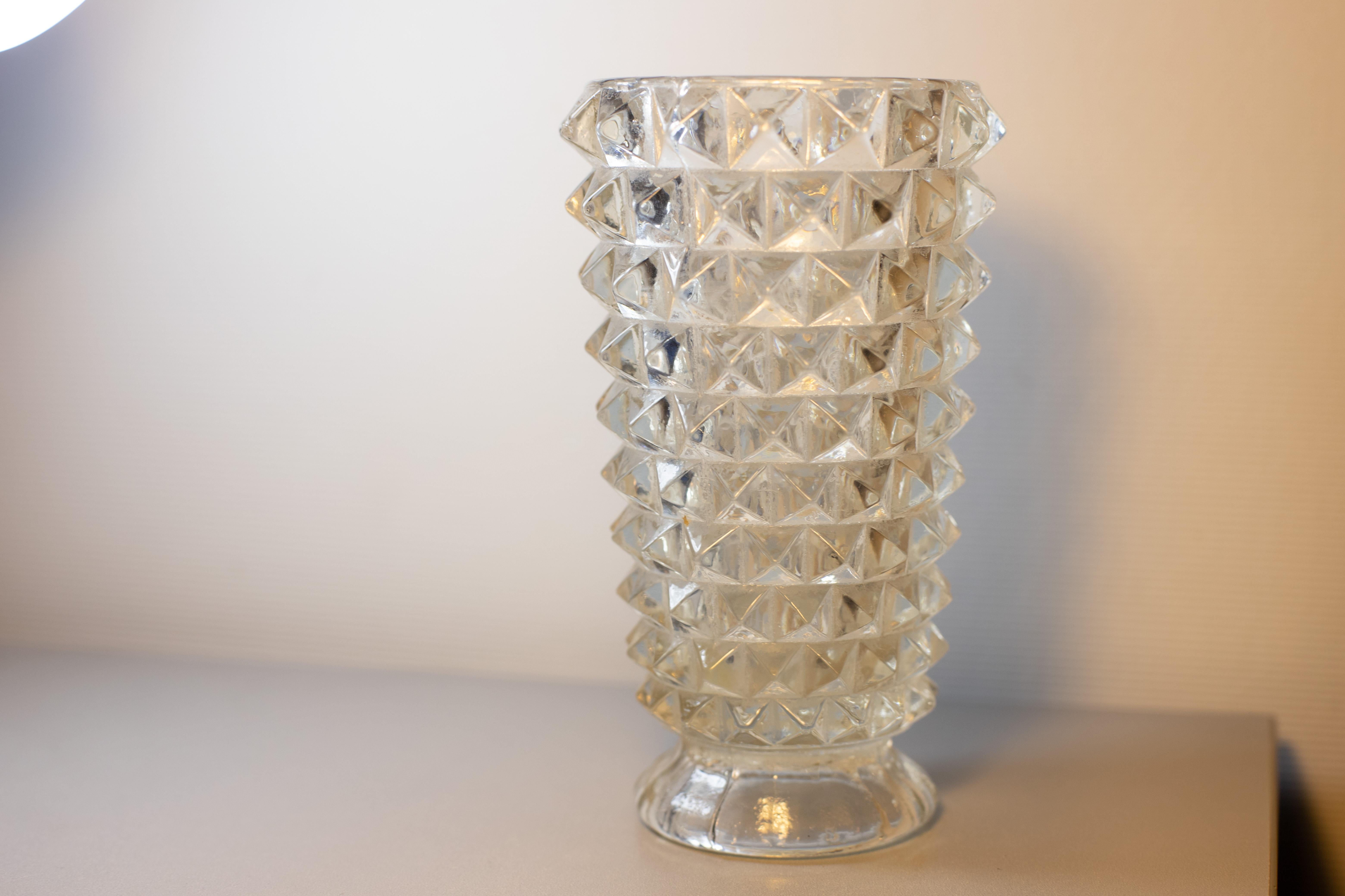 Ercole Barovier Rostrato Murano Italian Glass Vase for Barovier & Toso, 1940s 4