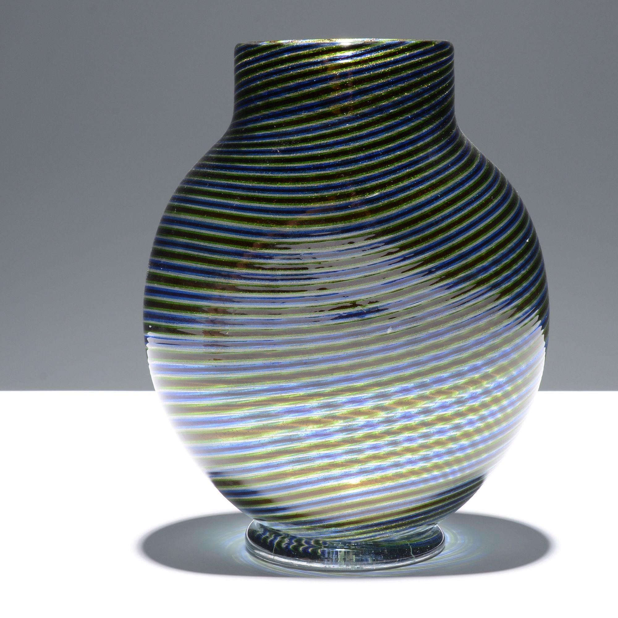 Vaso SPIRA AURATA di Ercole Barovier, Murano in vendita 5