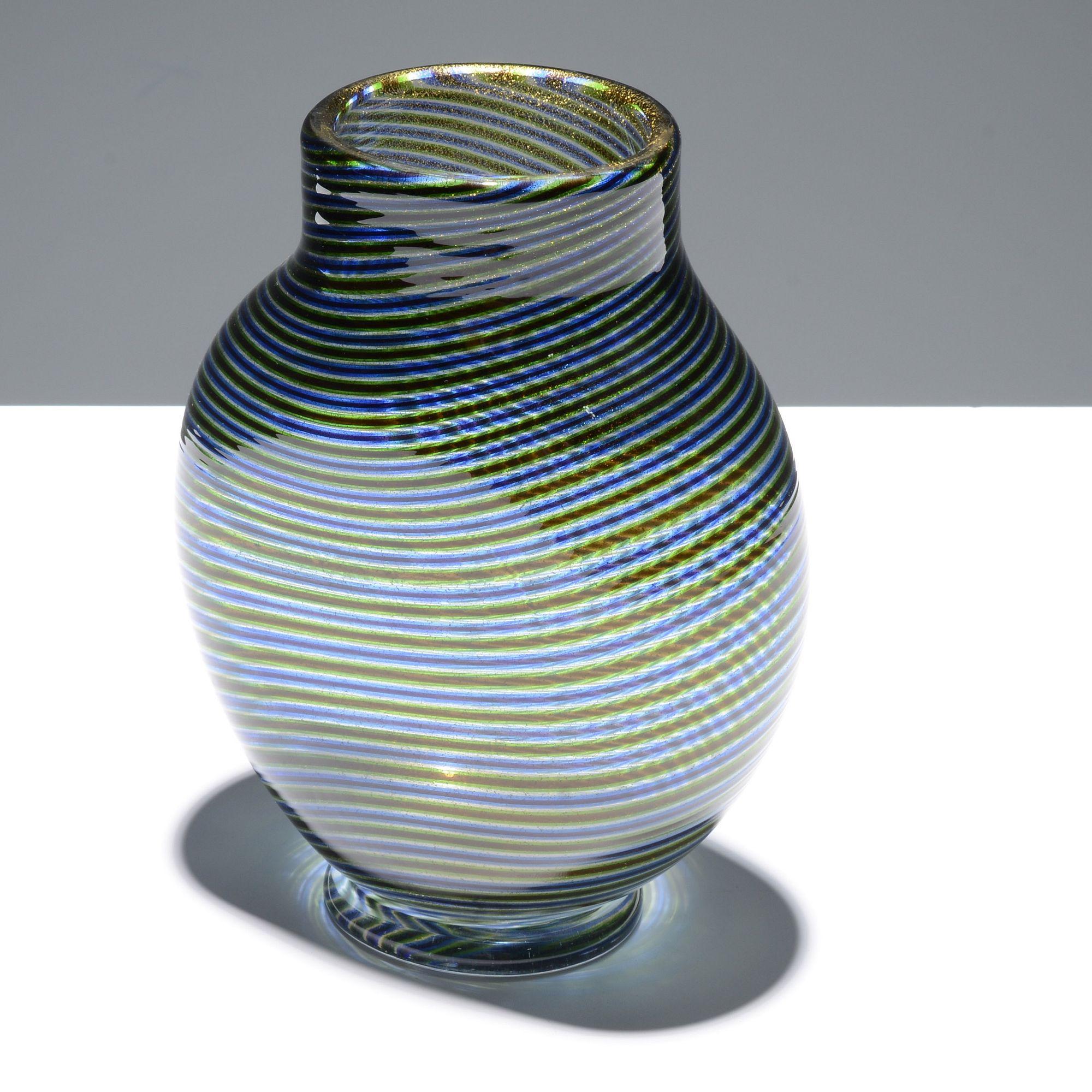 Vaso SPIRA AURATA di Ercole Barovier, Murano in vendita 6