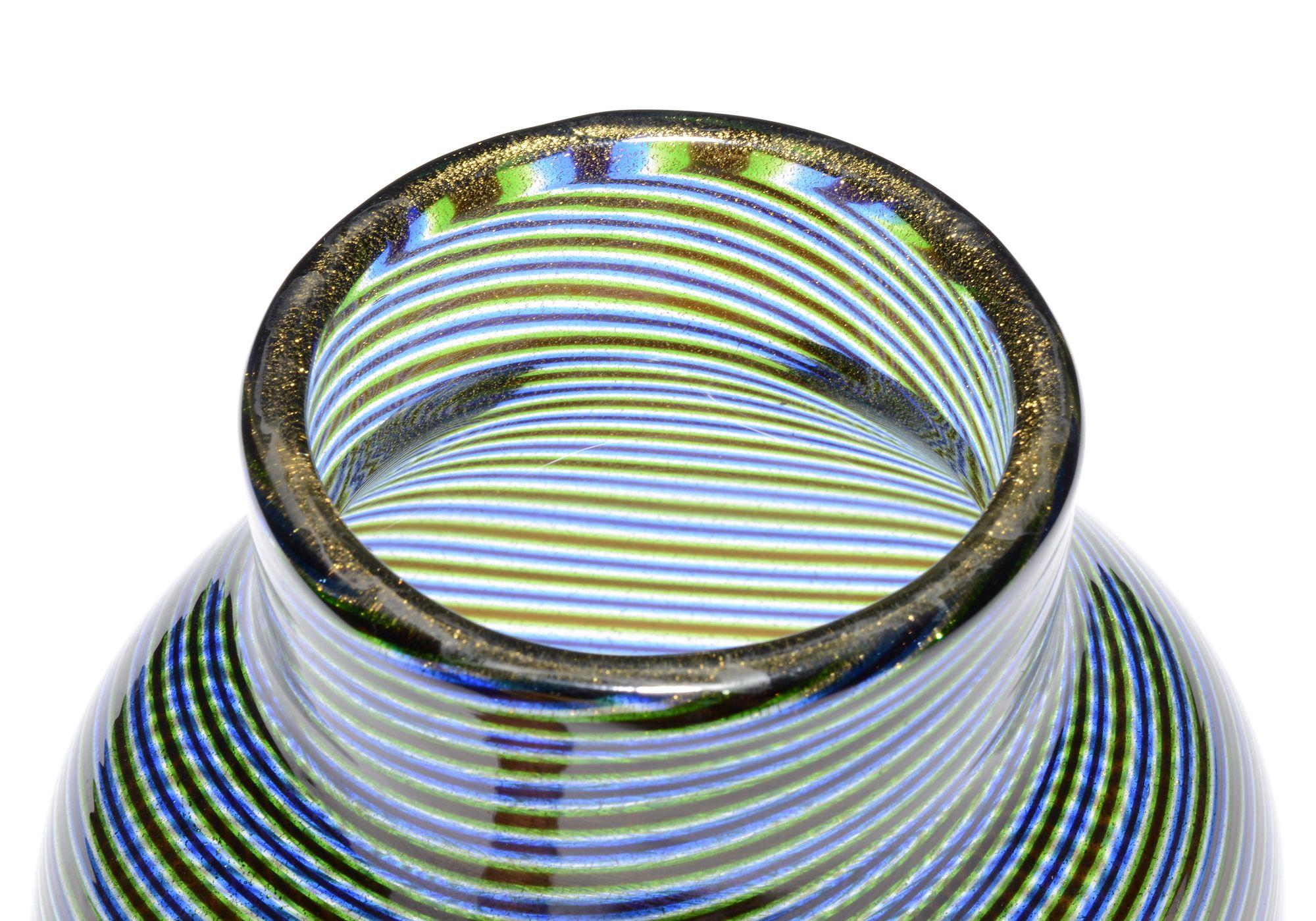 Vaso SPIRA AURATA di Ercole Barovier, Murano In condizioni buone in vendita a Lake Worth Beach, FL