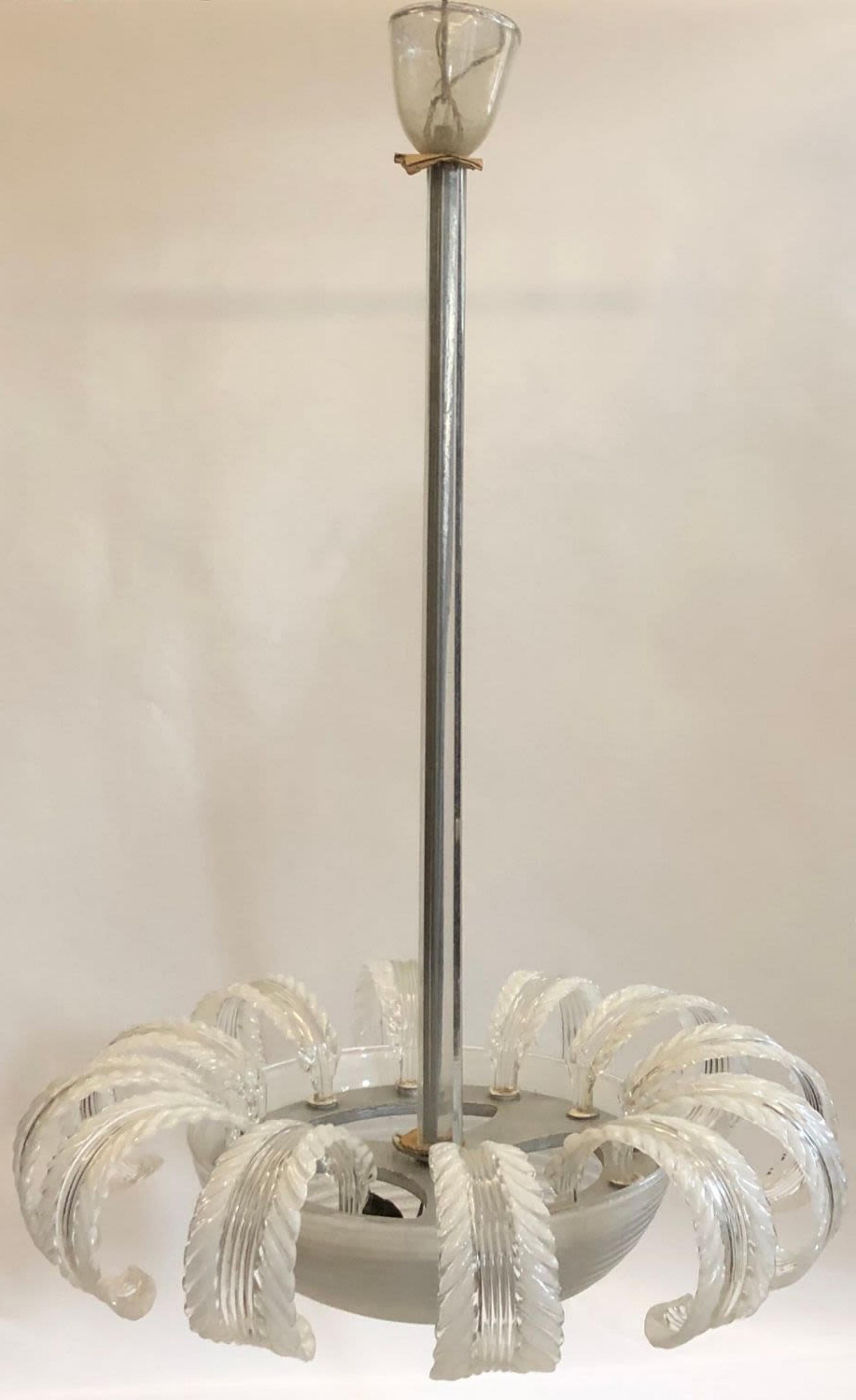 Italian Ercole Barovier Suspension Lamp from the 1950s