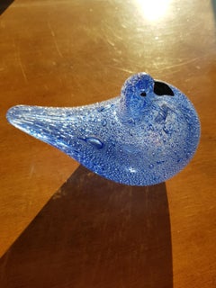 Ercole Barovier Toso Efeso Murano Glass Bird Dove Pigeon Figurine Sculpture Blue