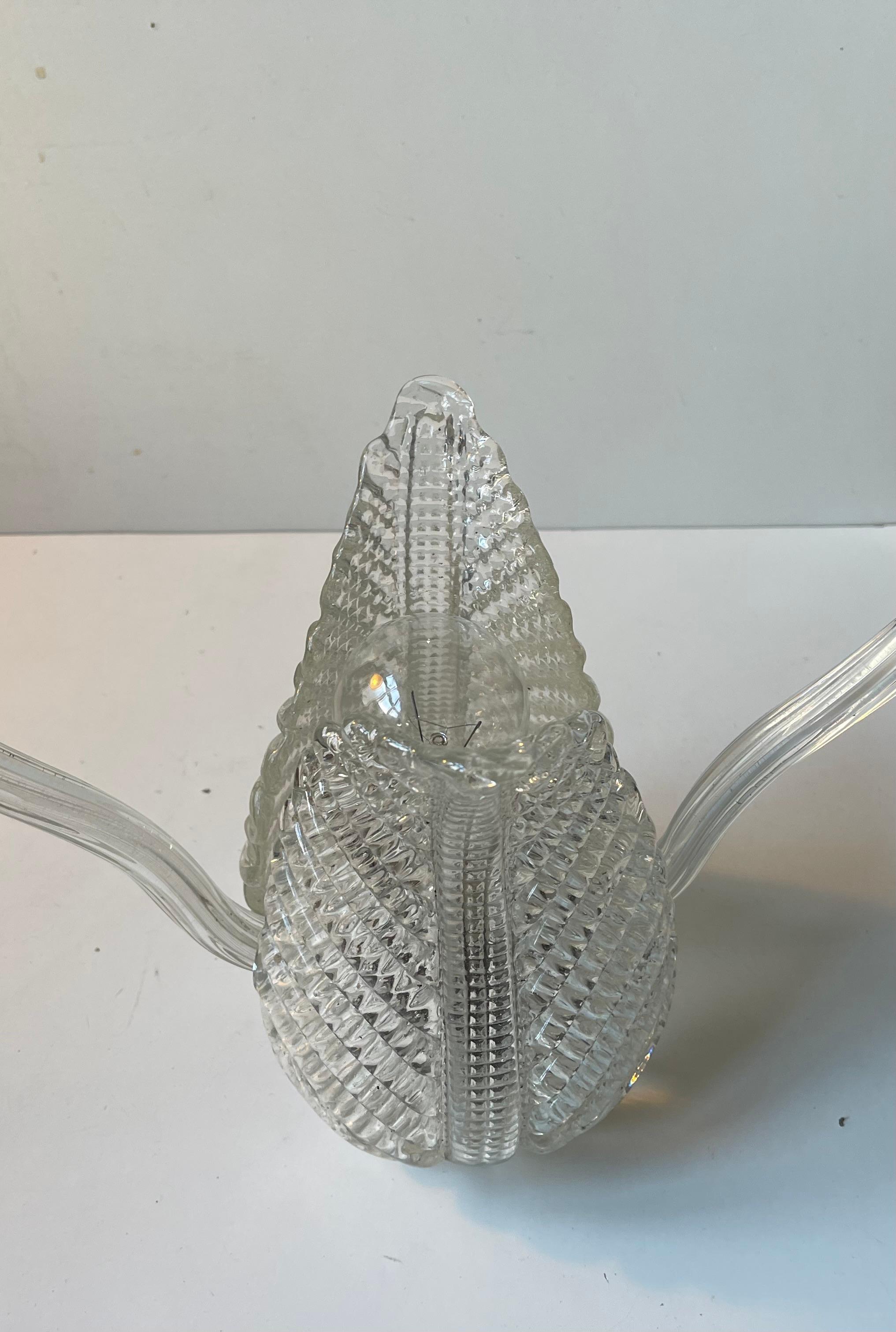 Lámpara de techo Ercole Barovier & Toso Hoja de cristal de Murano, Italia Década de 1940 en venta 5