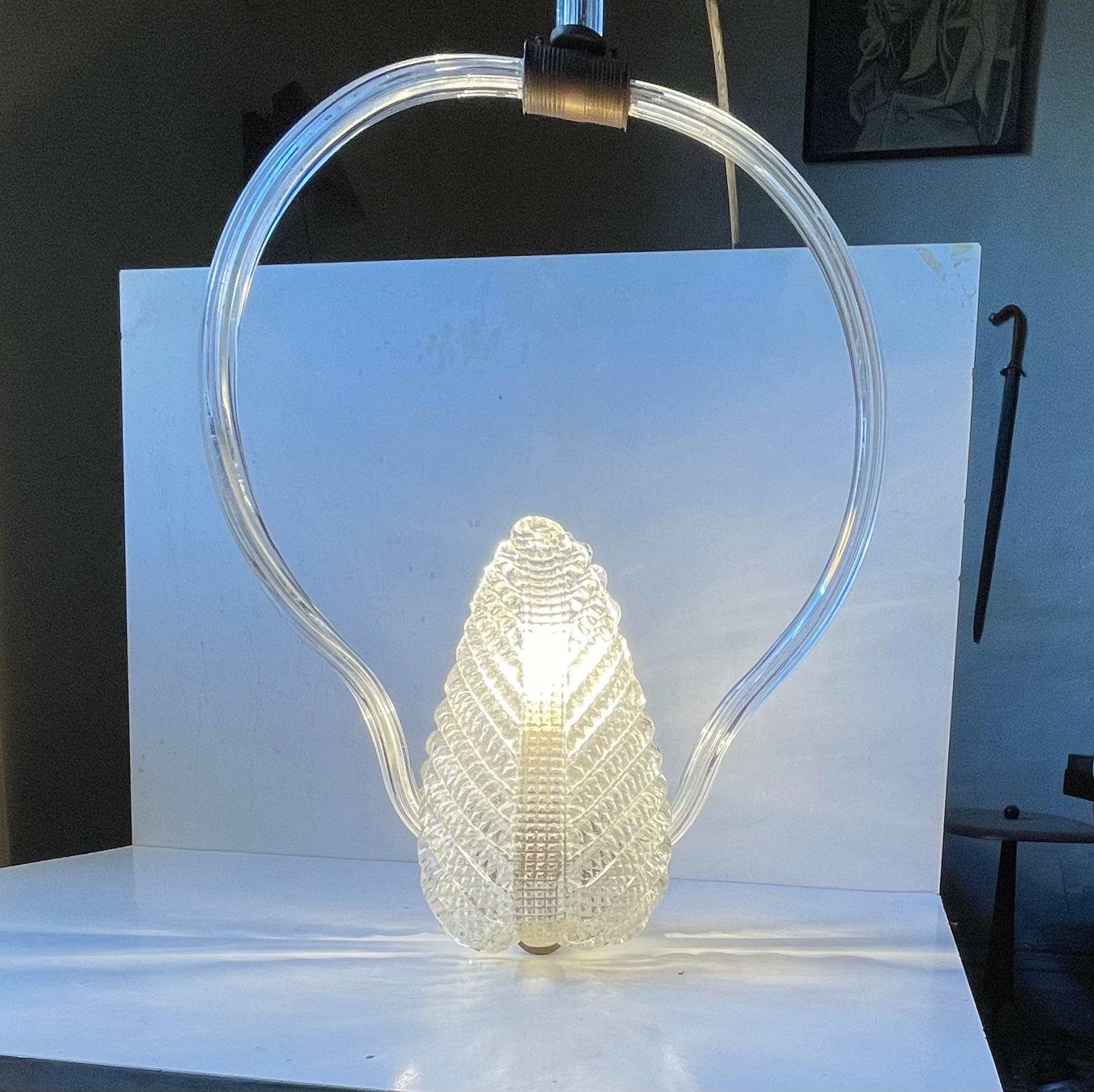 Lámpara de techo Ercole Barovier & Toso Hoja de cristal de Murano, Italia Década de 1940 en venta 7