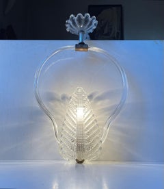 Ercole Barovier & Toso Leaf Murano Glass Ceiling Light, Italy 1940s