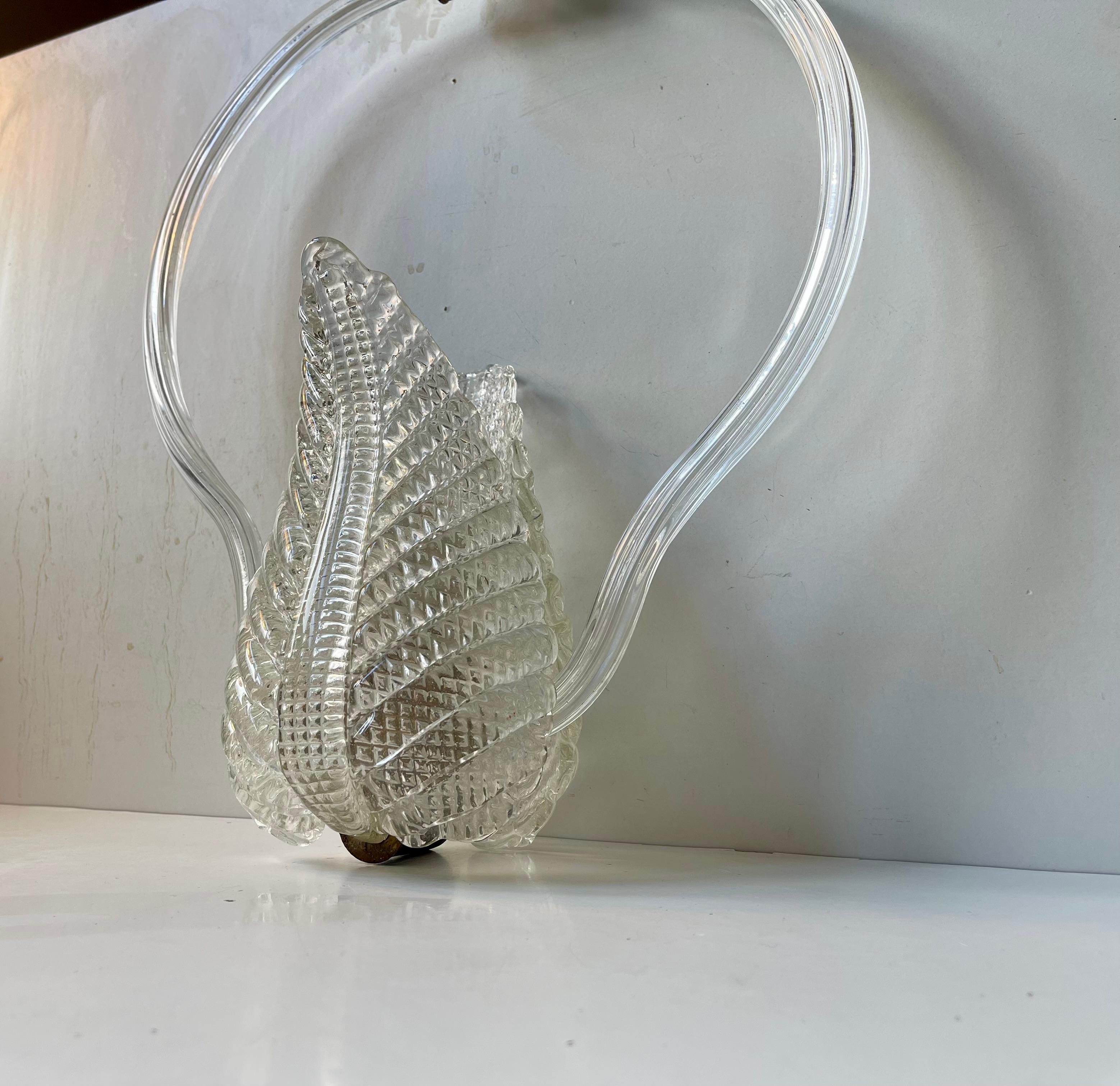 Lámpara de techo Ercole Barovier & Toso Hoja de cristal de Murano, Italia Década de 1940 en Bueno estado para la venta en Esbjerg, DK