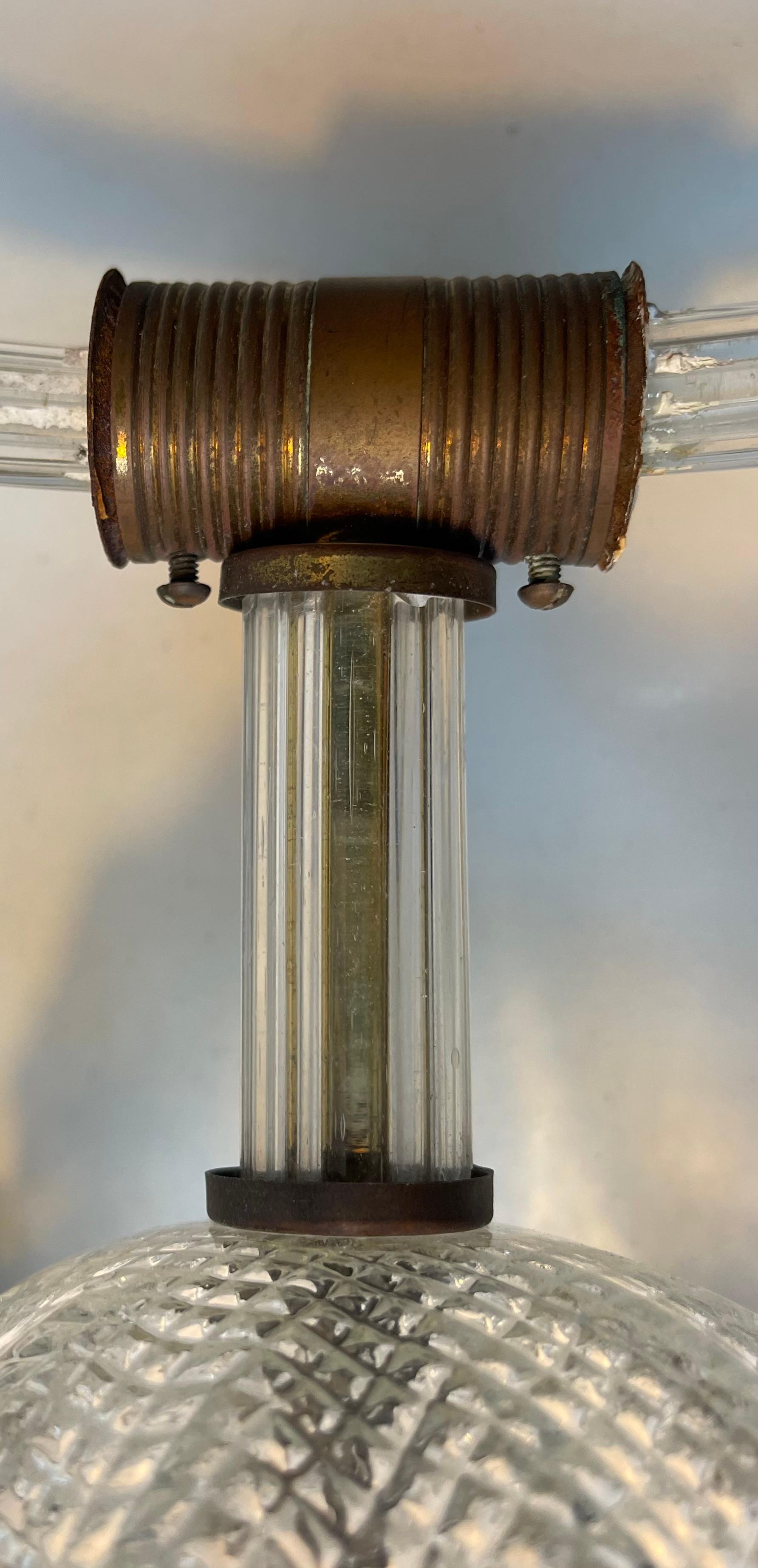 Lámpara de techo Ercole Barovier & Toso Hoja de cristal de Murano, Italia Década de 1940 en venta 2