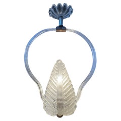 Ercole Barovier & Toso Leaf Murano Glass Ceiling Light, Italy 1940s