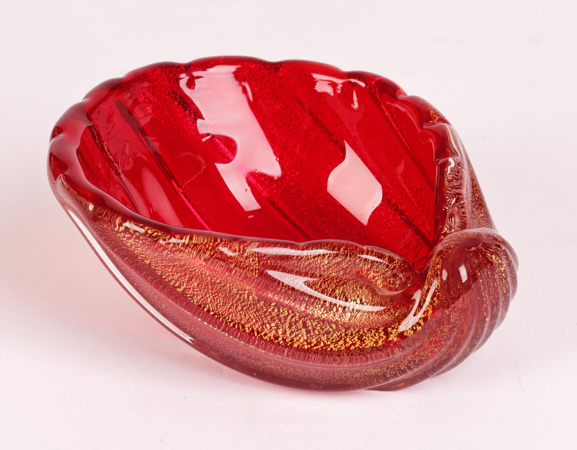 Mid-Century Murano-Kordonato-D'oro-Kunstglasschale von Ercole Barovier & Toso im Angebot 5