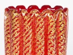 Vase aus Murano-Kordonato-Doro-Kunstglas von Ercole Barovier & Toso aus der Mitte des Jahrhunderts