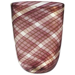 Ercole Barovier Toso Murano 1954 Purple Gold Flecks Italian Art Glass Vase
