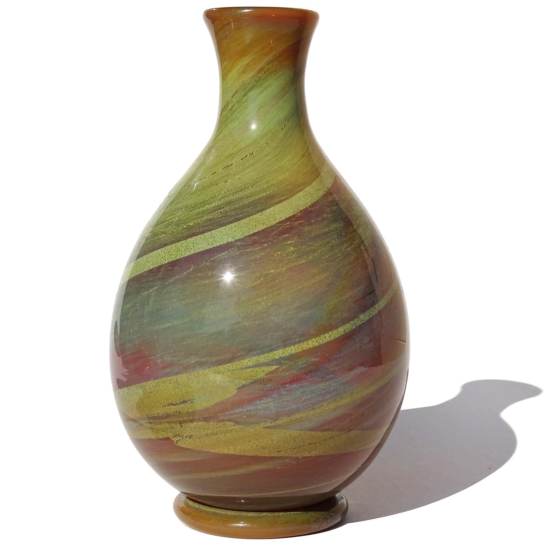 Ercole Barovier Toso Murano 1956 Florero de vidrio artístico italiano calcedonia opalina Moderno de mediados de siglo en venta