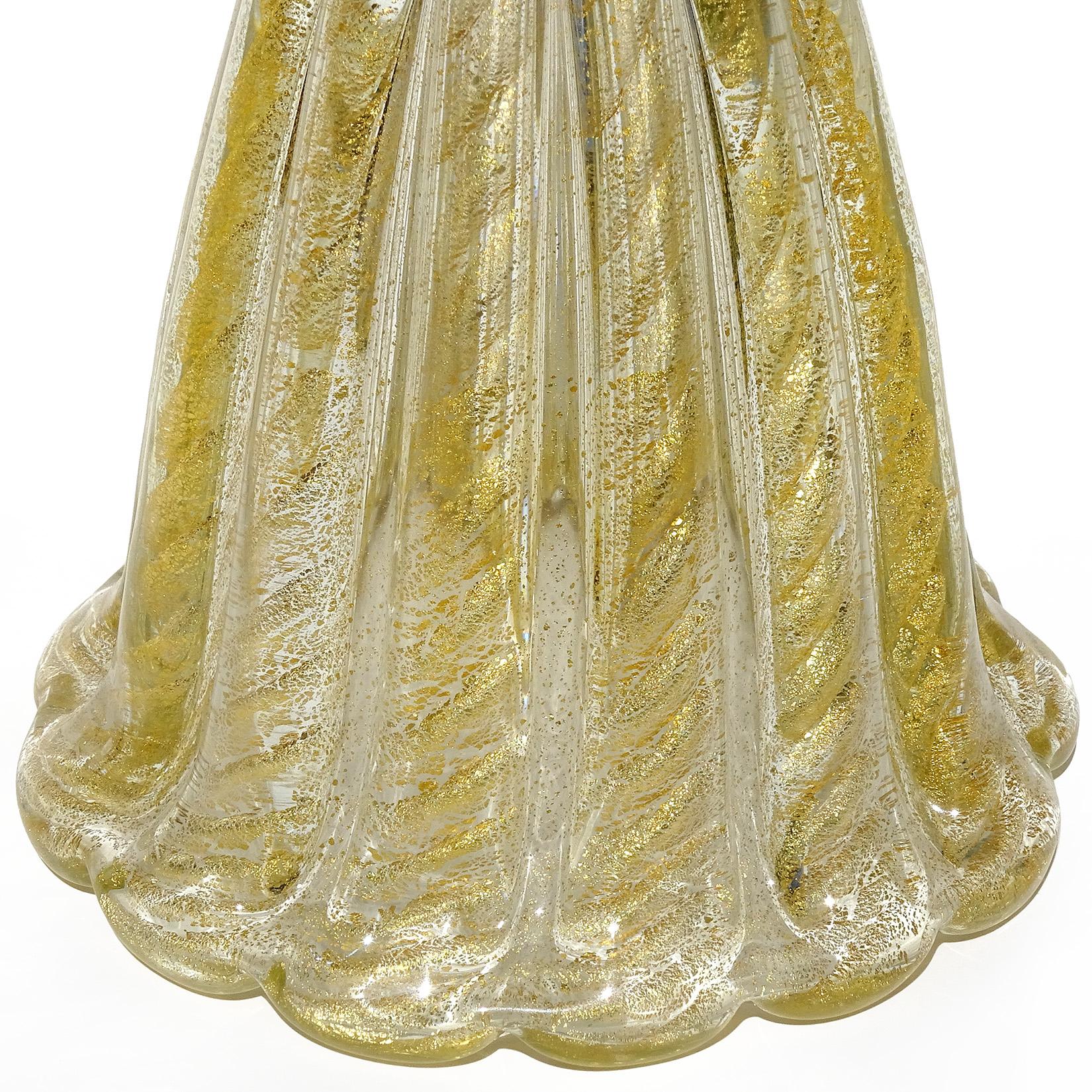 Ercole Barovier Toso Murano 50s Gold Flecks Italian Art Glass Woman Sculpture In Good Condition In Kissimmee, FL