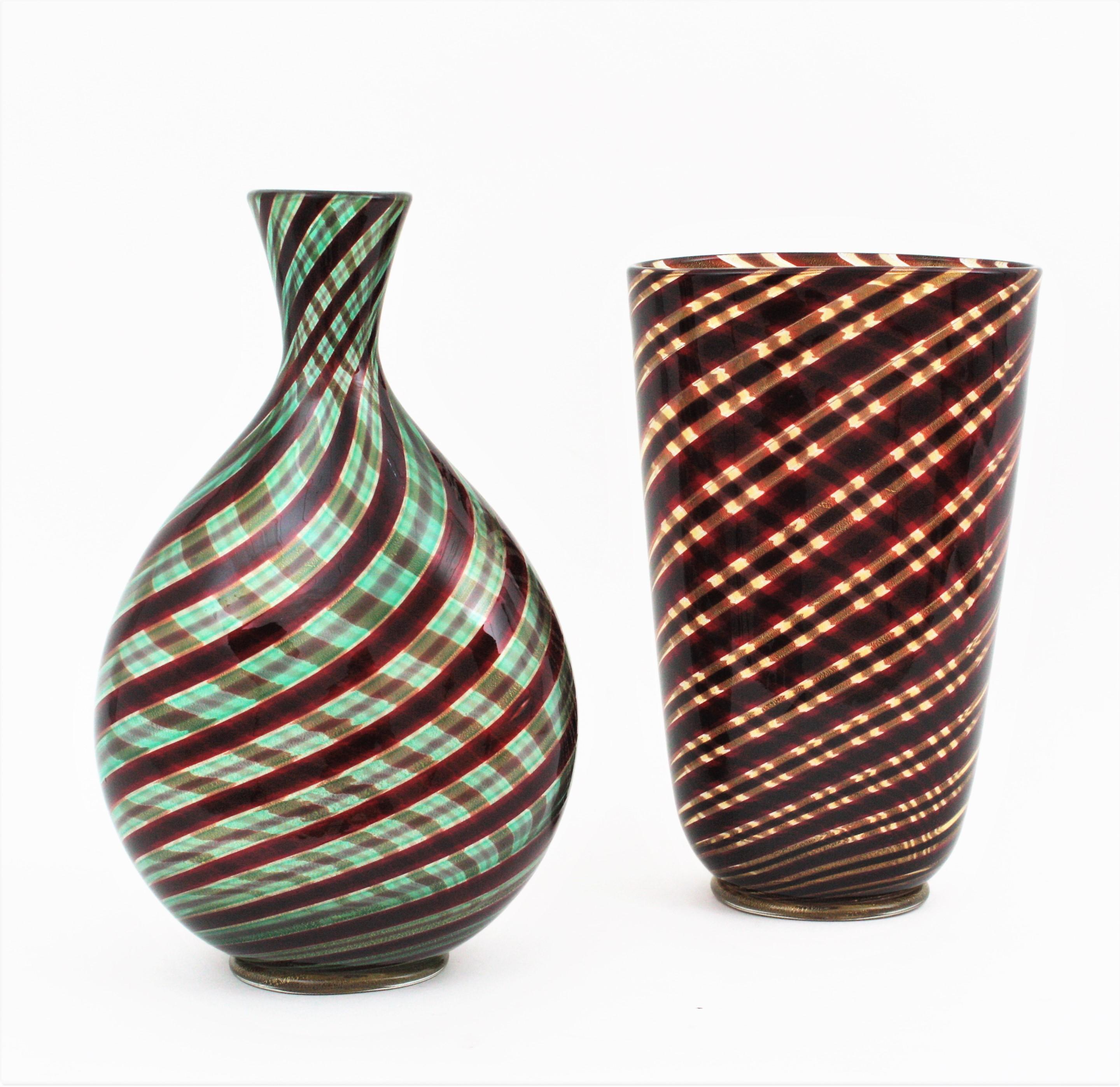 Ercole Barovier Toso Murano Glass Spira Aurata Vase, 1960s For Sale 10
