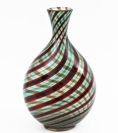 Ercole Barovier Toso Murano Glass Spira Aurata Vase, 1960s