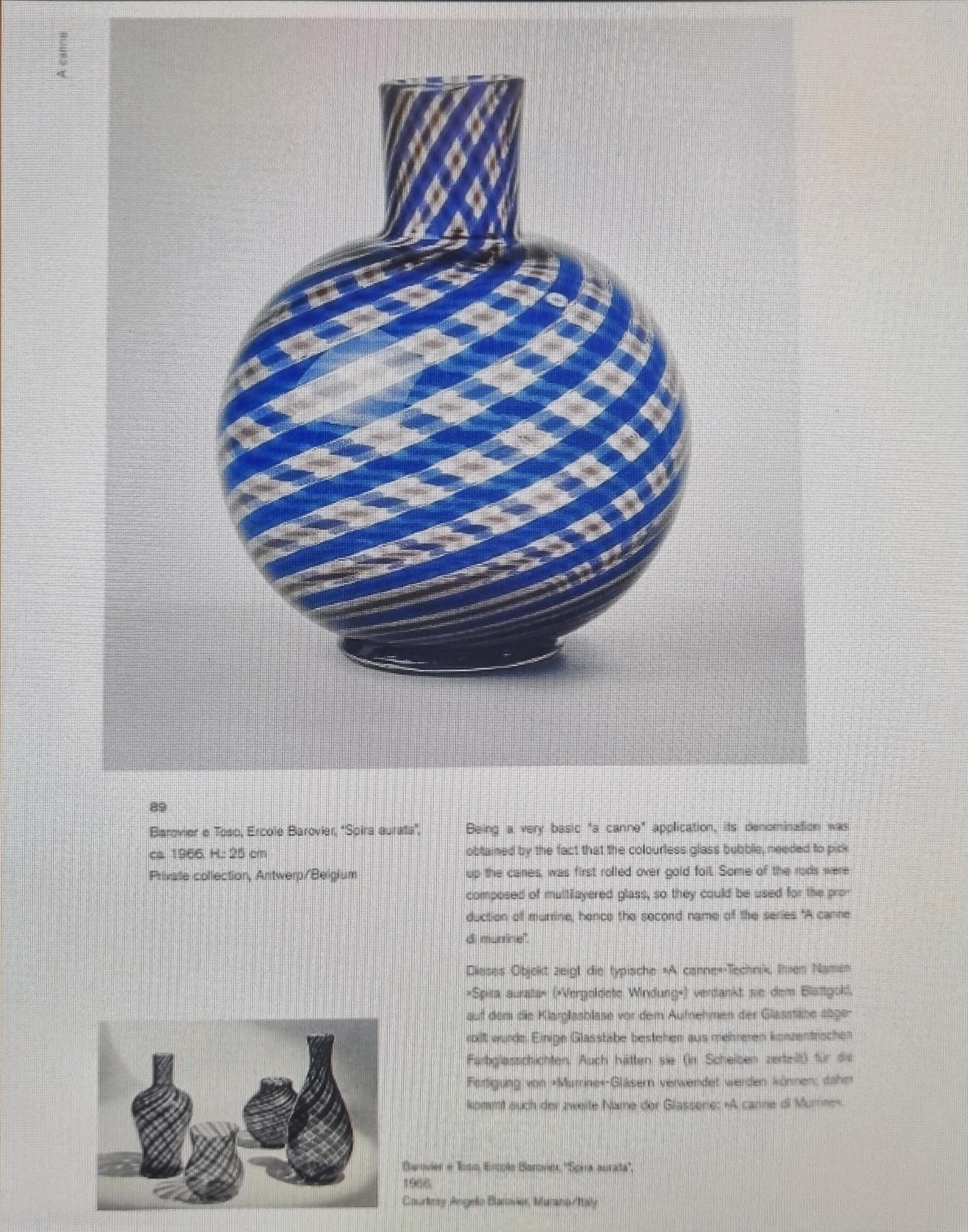 Ercole Barovier Toso Murano Glass Spira Aurata Vase, 1960s For Sale 11