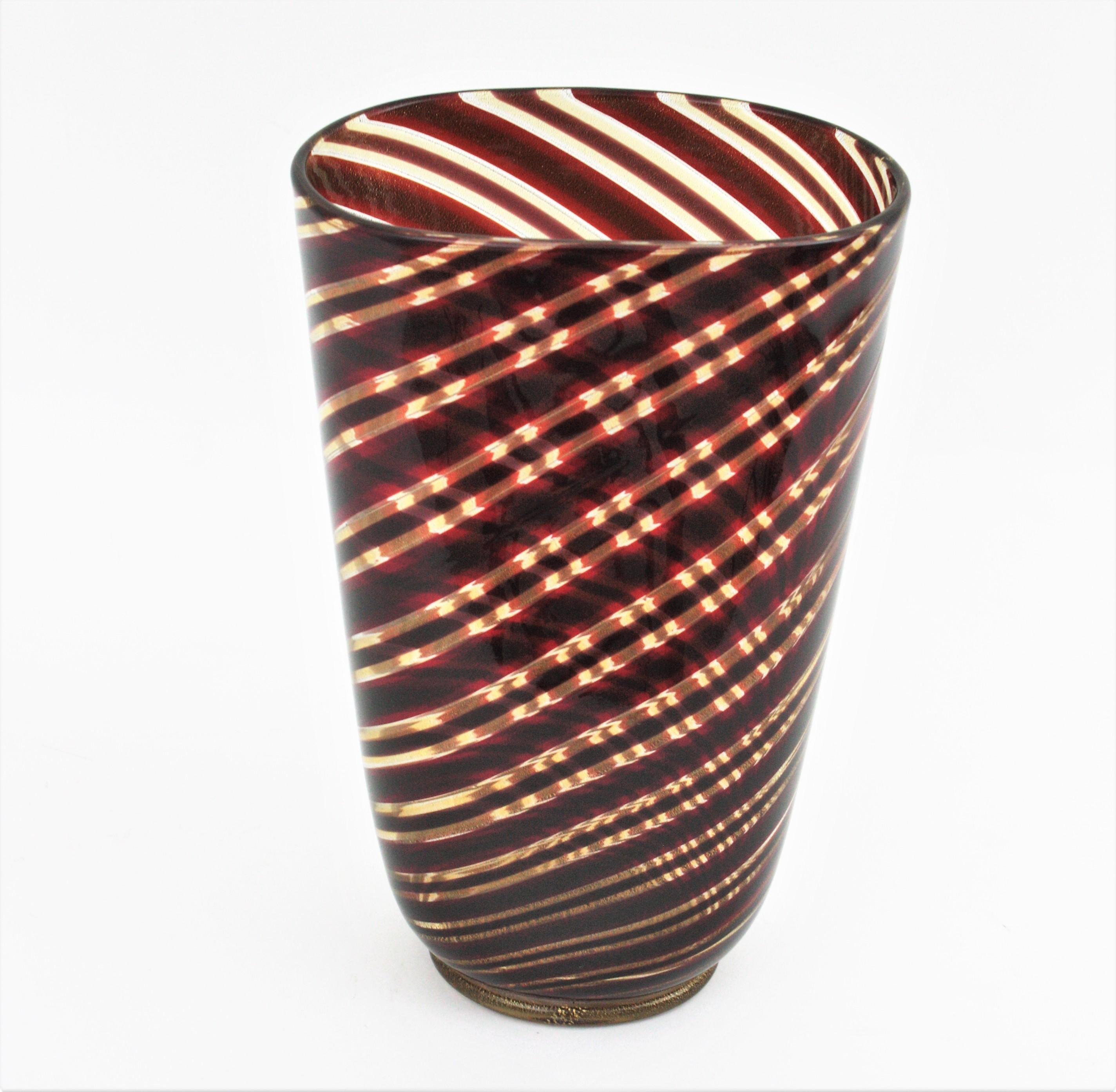Spira Aurata-Vase aus Muranoglas von Ercole Barovier Toso, 1960er-Jahre (Glaskunst) im Angebot