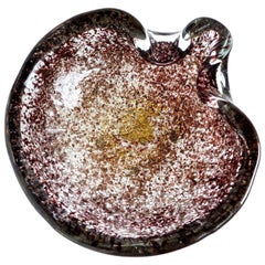 Ercole Barovier Toso Murano Gold Flecks Relievi Aurati Italian Art Glass Bowl