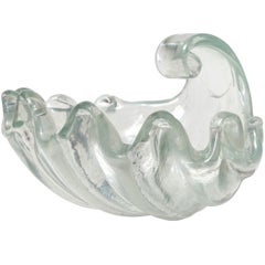 Ercole Barovier&Toso Murano Verre italien irisé Art Déco Bol à coquille de conque
