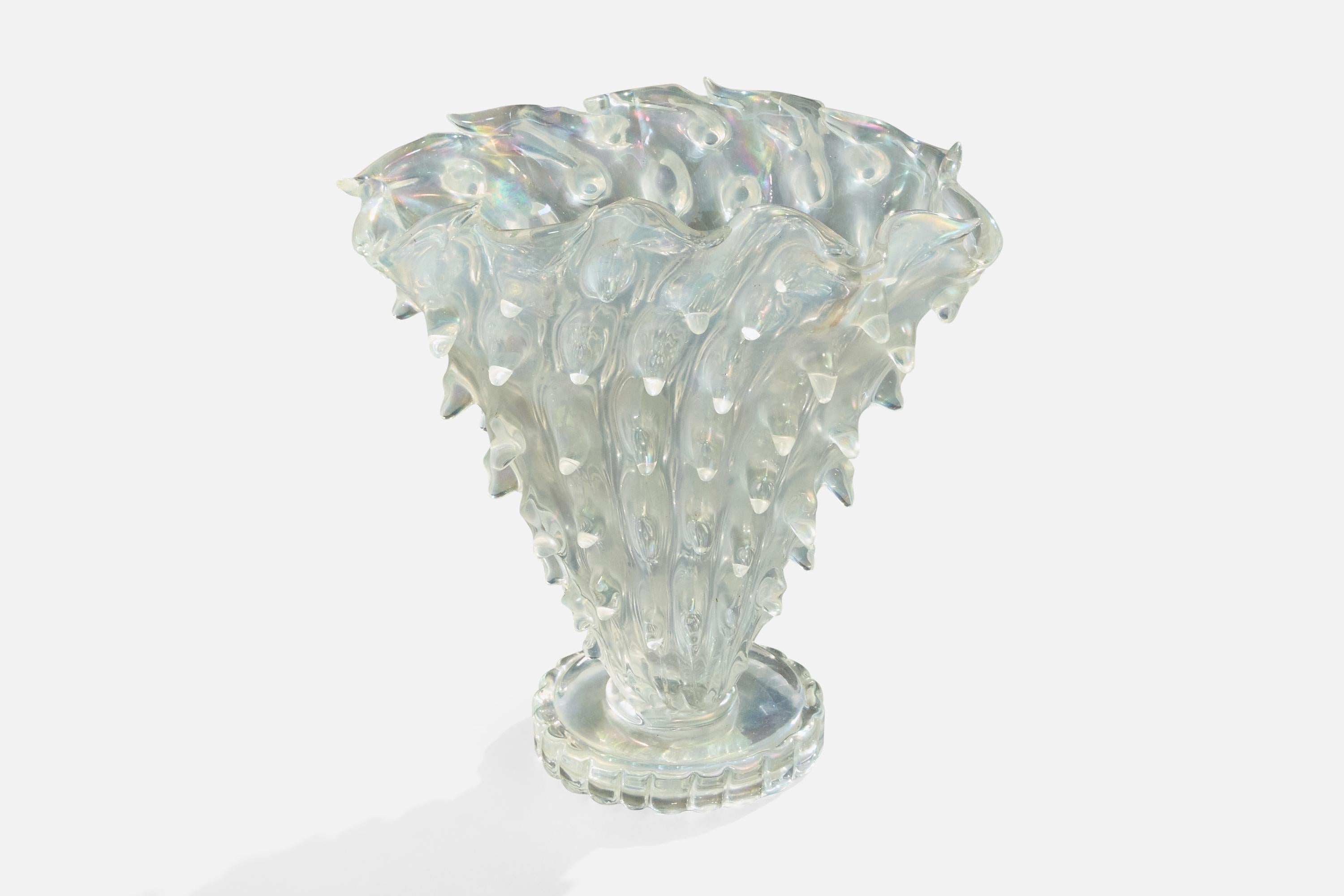 Ercole Barovier, Jarrón, Vidrio, Italia, Década de 1940 Moderno de mediados de siglo en venta