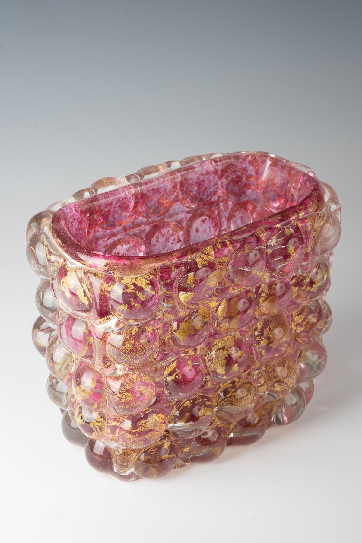 Fatto a mano Ercole Barovier, vaso modello 'Lenti', 1940 ca. in vendita