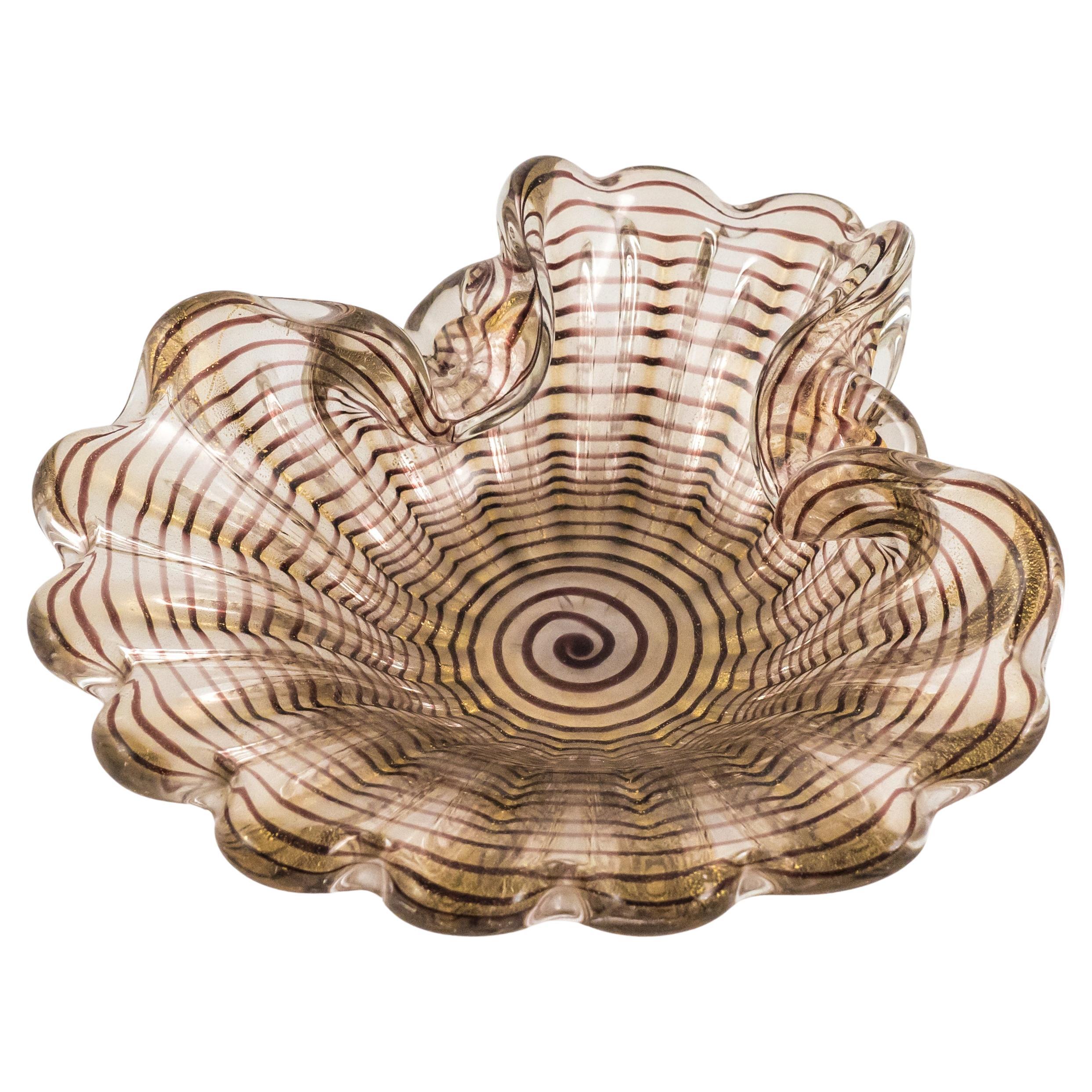 Ciotola "Zebrati" di Ercole Barovier.